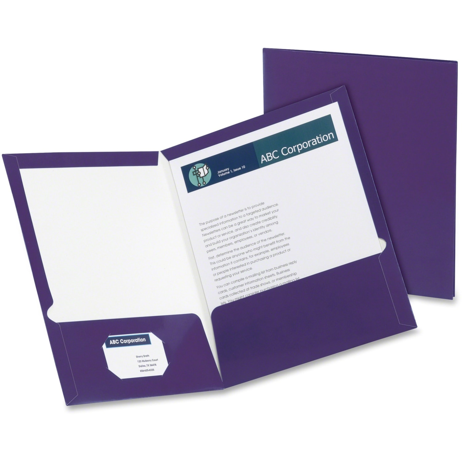 Oxford Laminated Twin-Pocket Folders, 8 1/2in x 11in, Metallic Purple, Box Of 25 - Image 5