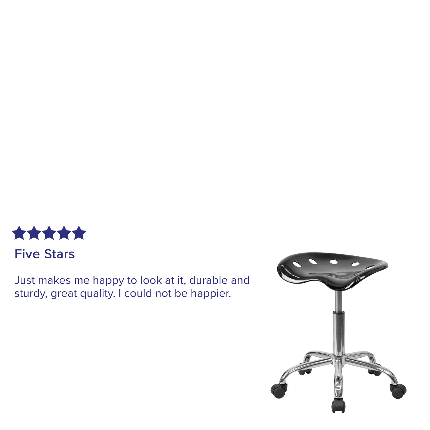 Flash Furniture Vibrant Tractor Seat Stool, Black/Chrome - Image 5