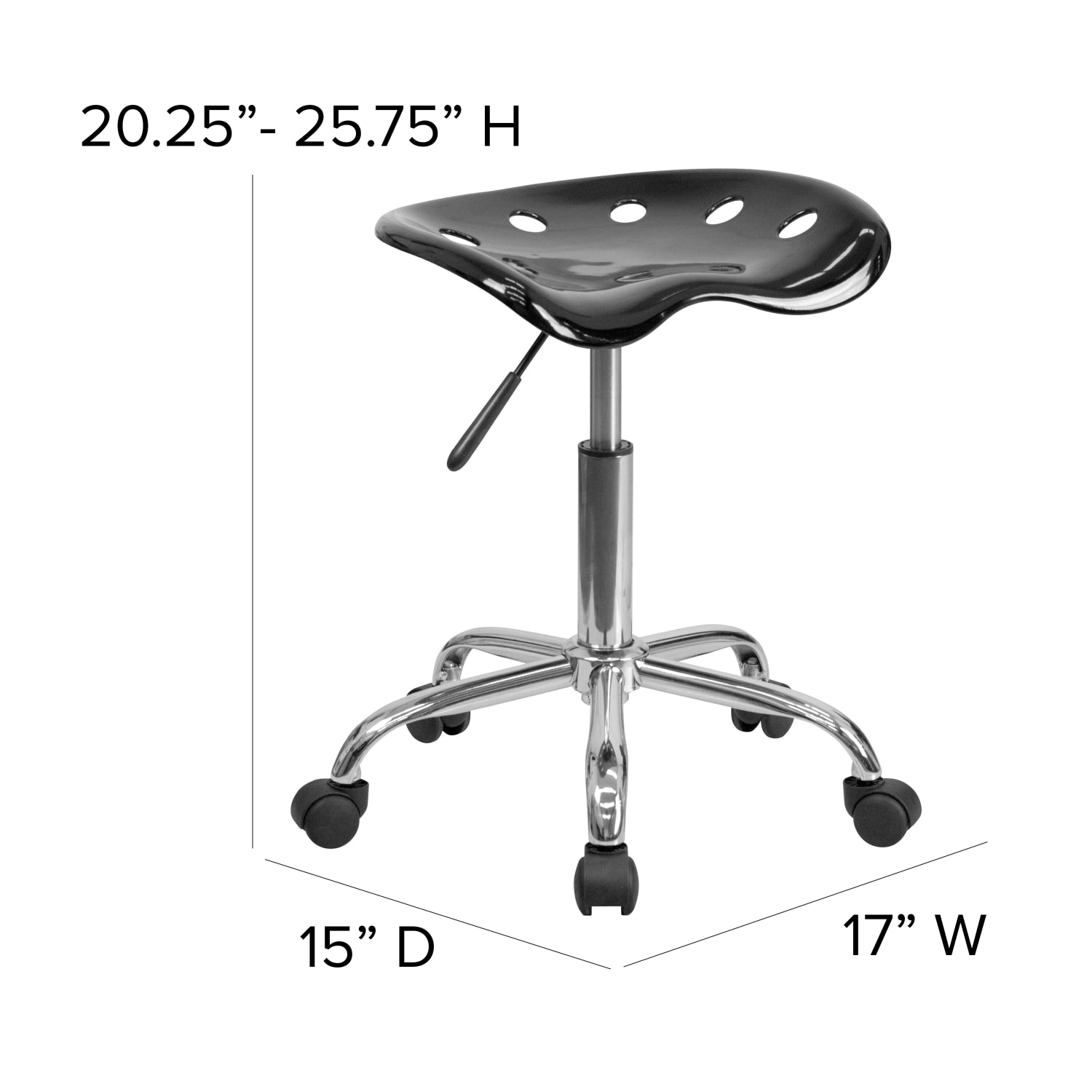 Flash Furniture Vibrant Tractor Seat Stool, Black/Chrome - Image 7