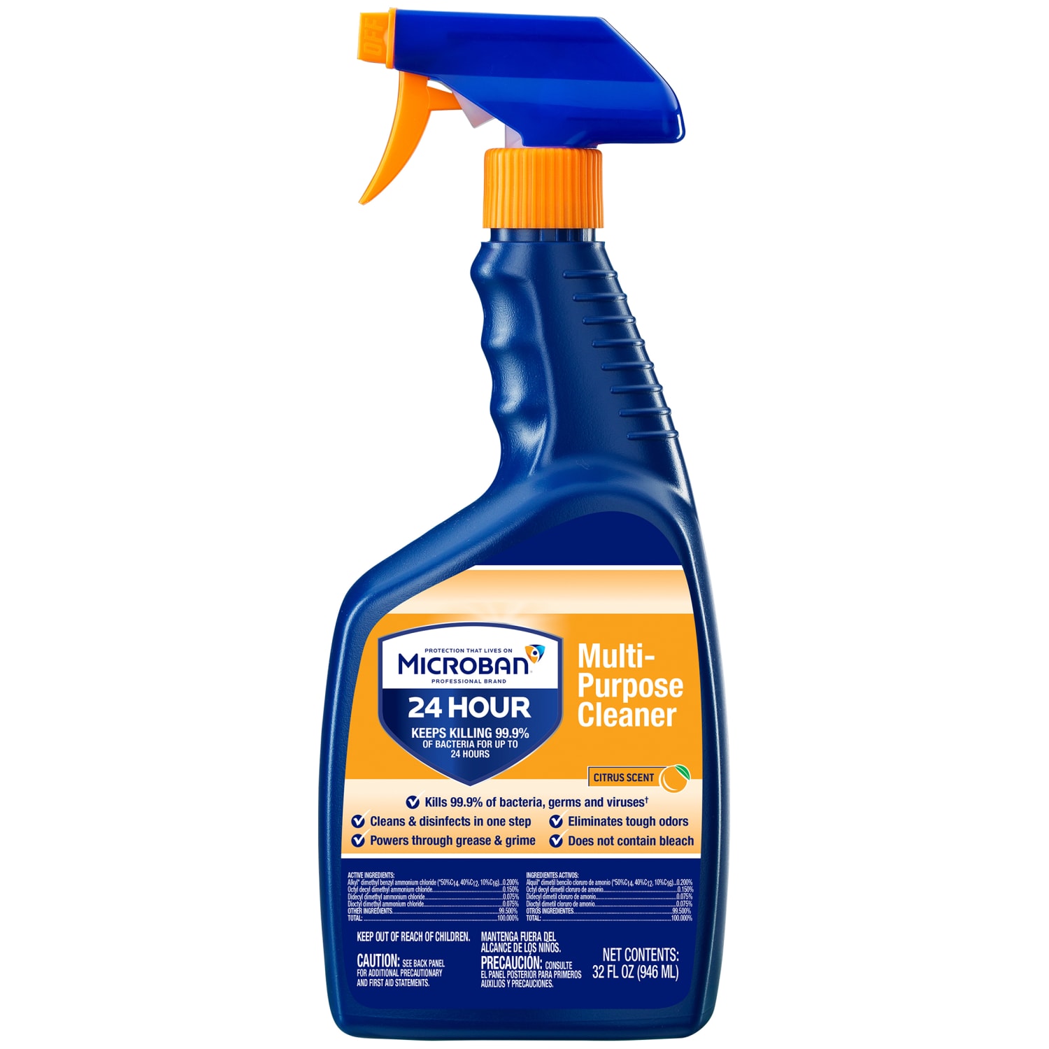 Microban Professional 24-Hour Disinfectant Multipurpose Cleaner, Citrus, 32 Oz, Pack Of 6 Bottles - Image 3