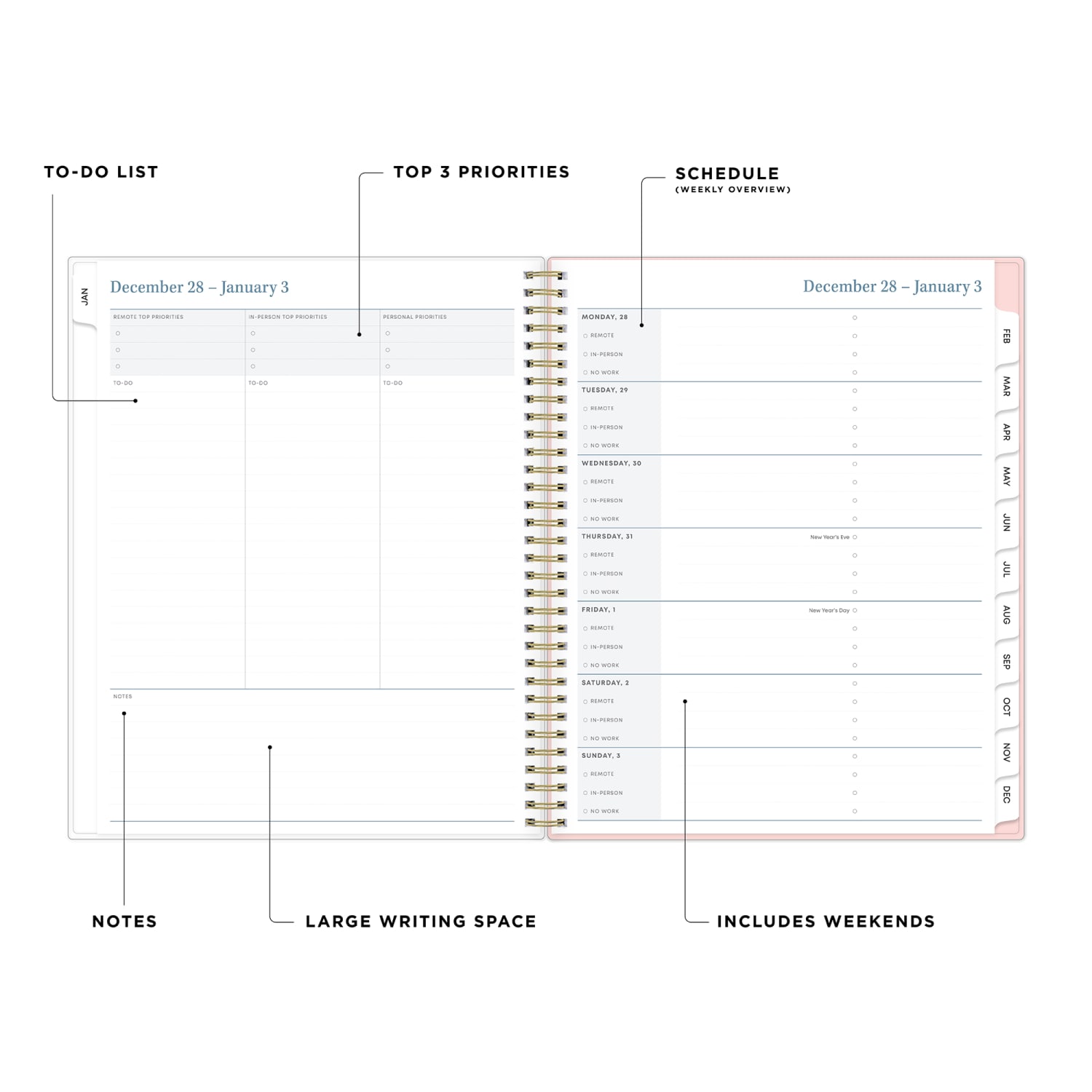 2027 Blue Sky Jelesa Weekly/Monthly Planning Calendar, 8.5x11, 0%, Clear PET, Jan-Dec, RY27 - Image 3