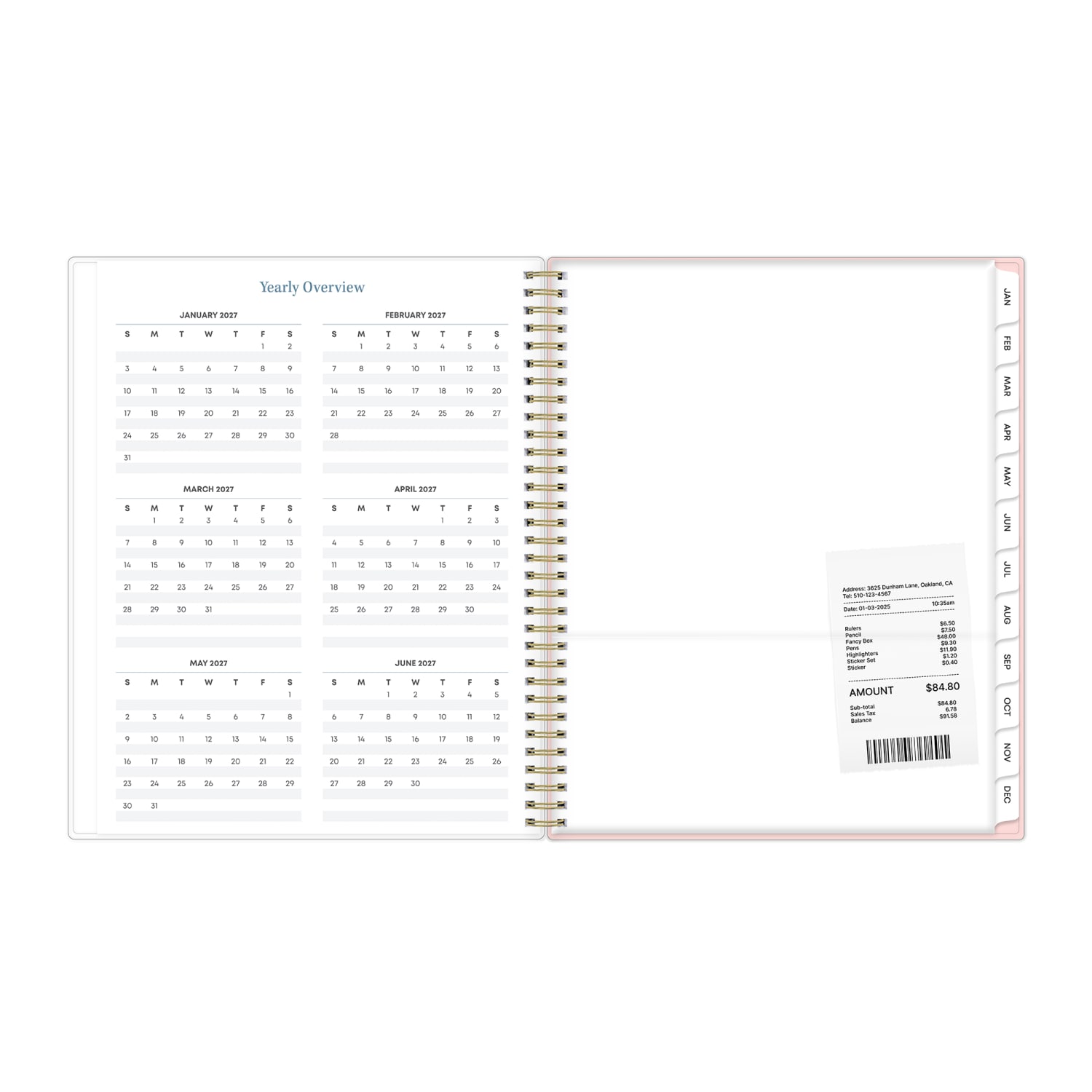 2027 Blue Sky Jelesa Weekly/Monthly Planning Calendar, 8.5x11, 0%, Clear PET, Jan-Dec, RY27 - Image 5