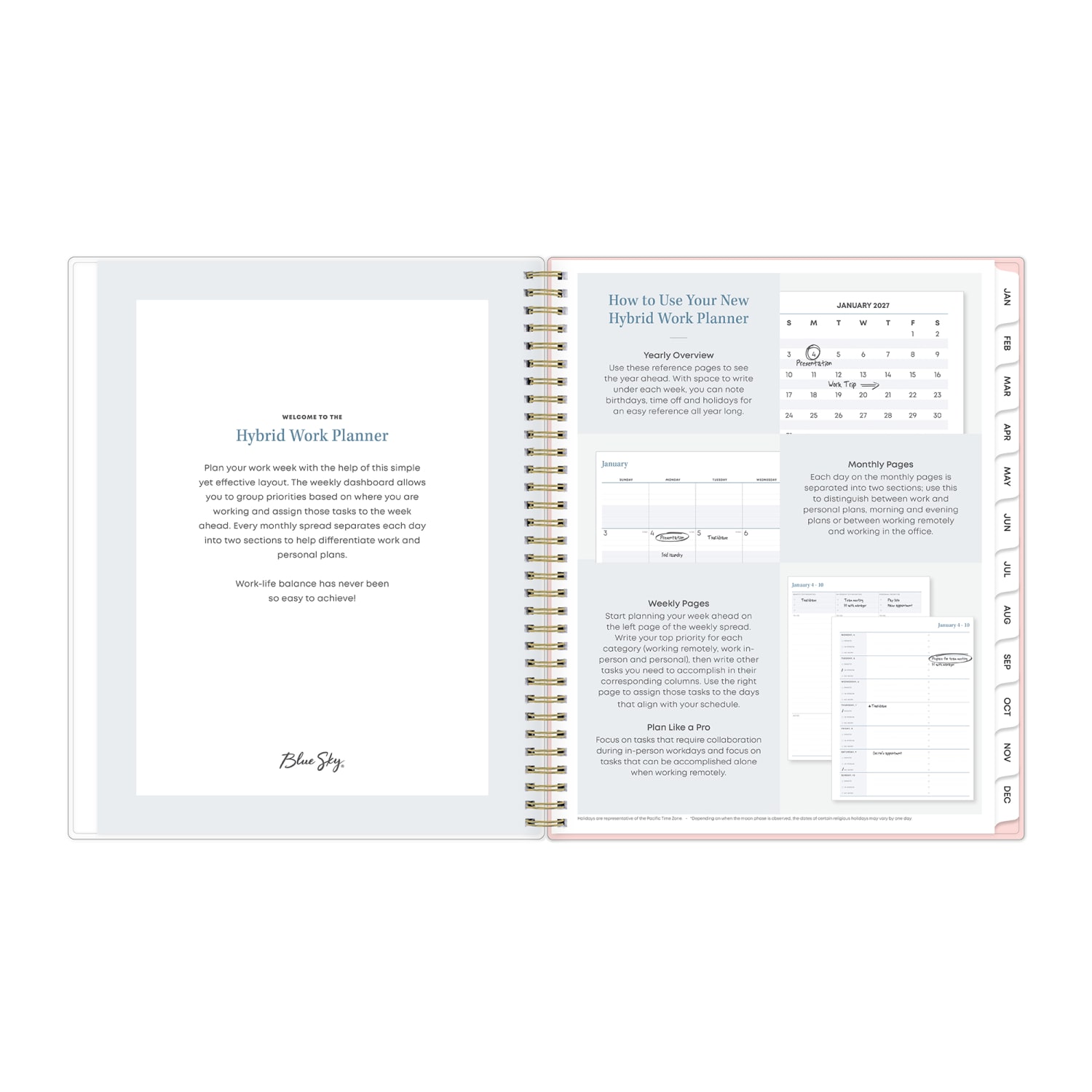 2027 Blue Sky Jelesa Weekly/Monthly Planning Calendar, 8.5x11, 0%, Clear PET, Jan-Dec, RY27 - Image 6