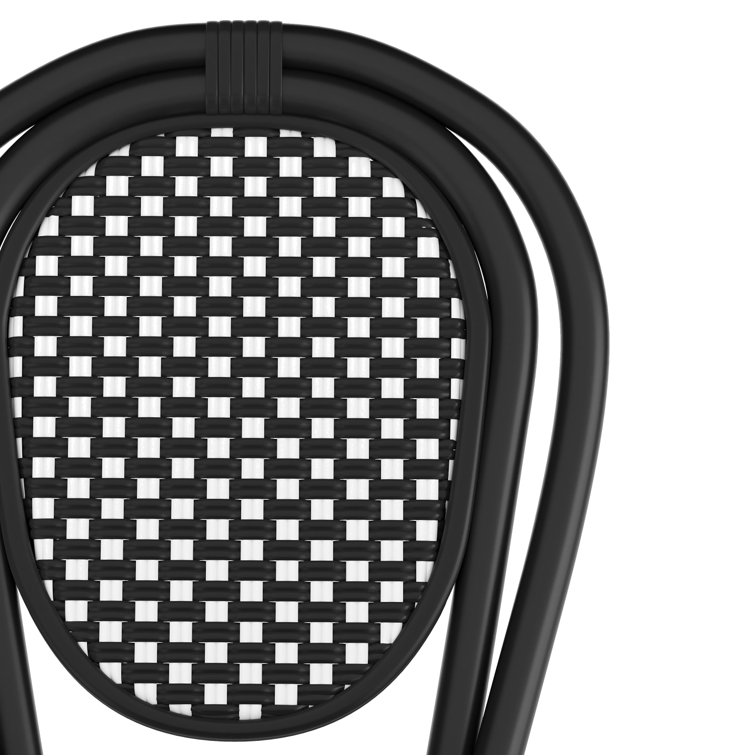 Flash Furniture Lourdes IndoorOutdoor Commercial Thonet Bistro Stacking Chair PE Rattan and Aluminum Frame Black WhiteBlack Frame PopularChairscom Flash Furniture Lourdes IndoorOutdoor Commercial Thonet Bistro Stacking Chair PE Rattan and Aluminum Frame Black WhiteBlack Frame PopularChairscom
