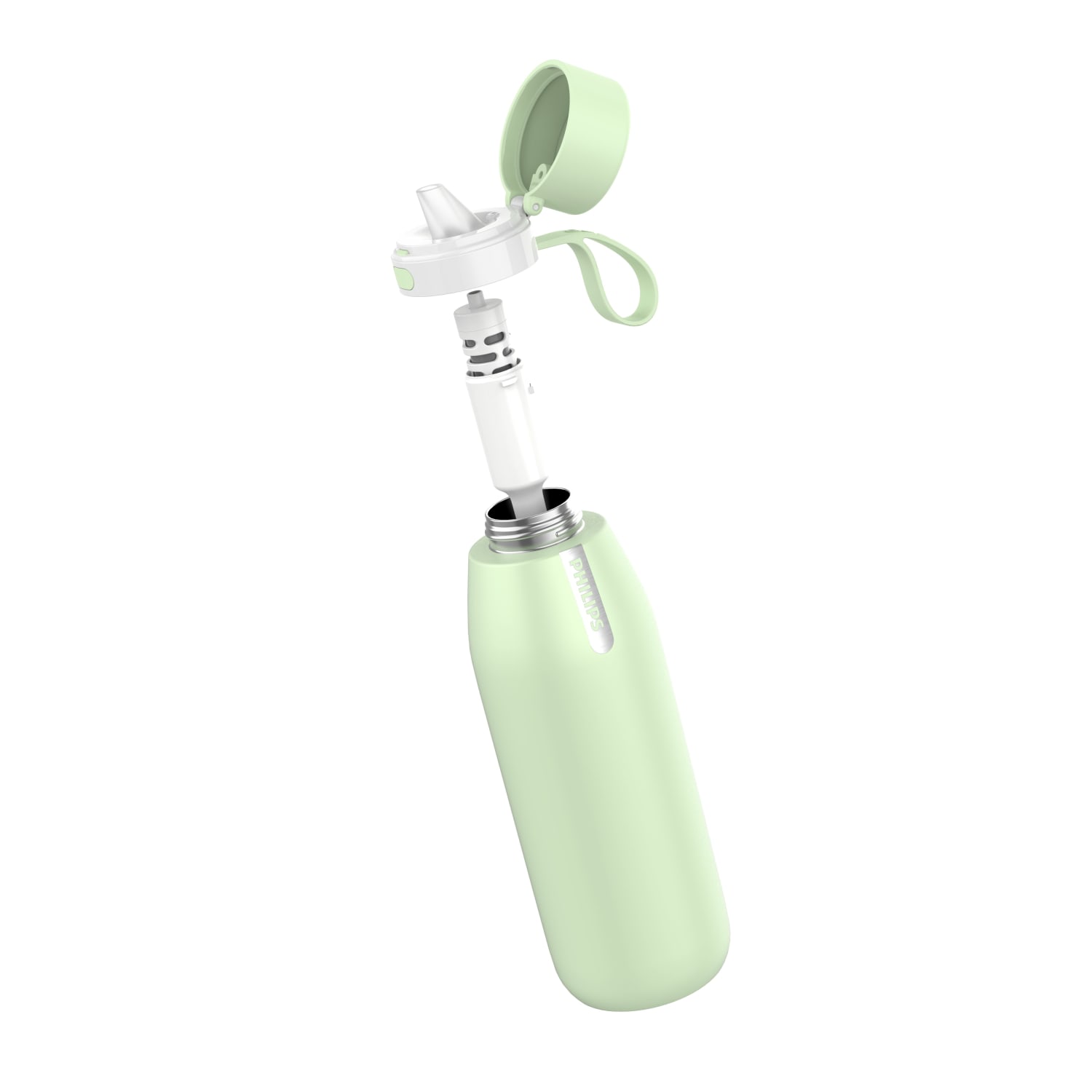 Philips GoZero Everyday Insulated Stainless-Steel Water Bottle With Filter, 32 Oz, Green - Image 3
