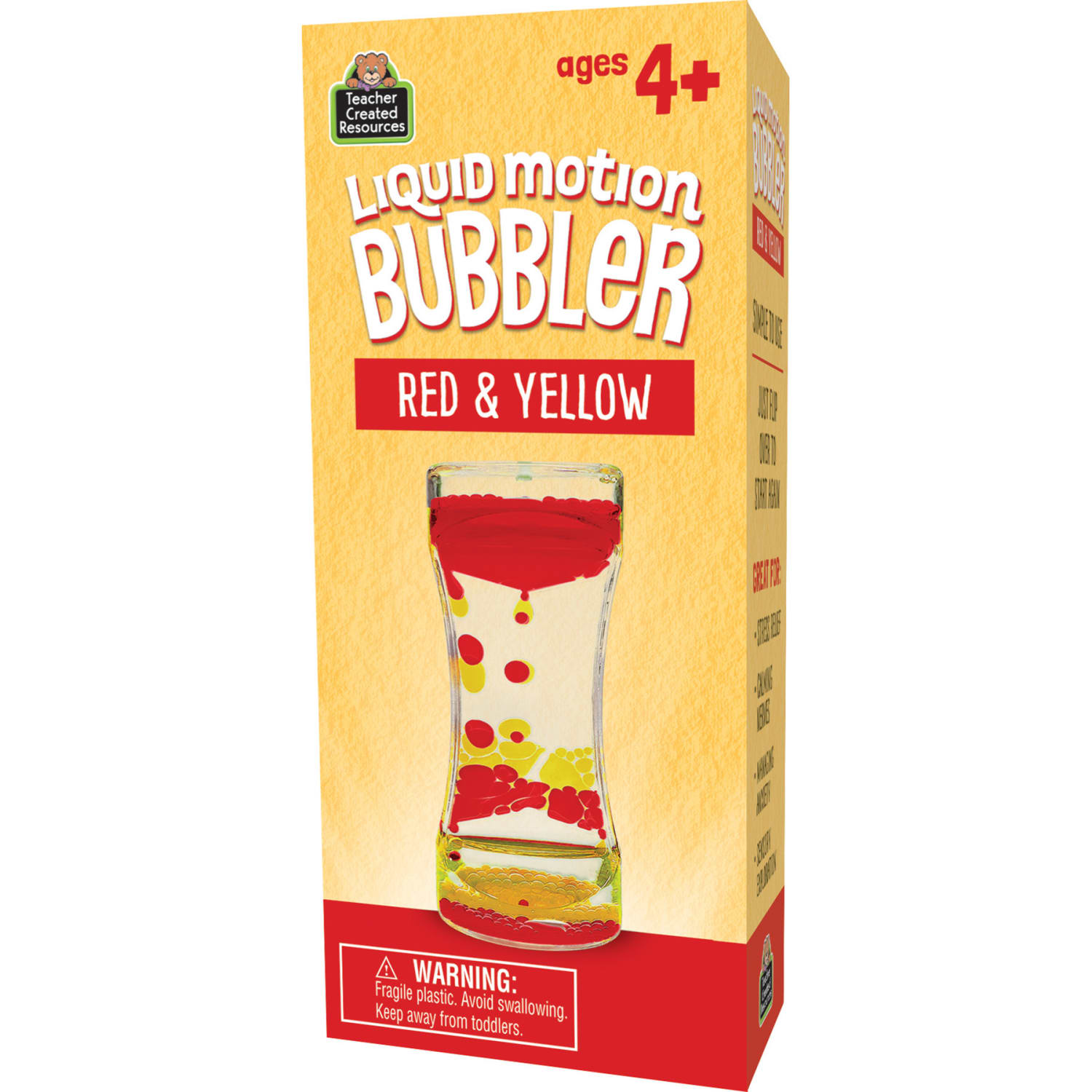 Teacher Created Resources Liquid Motion Bubbler, Red & Yellow, Pack Of 6 - Image 3