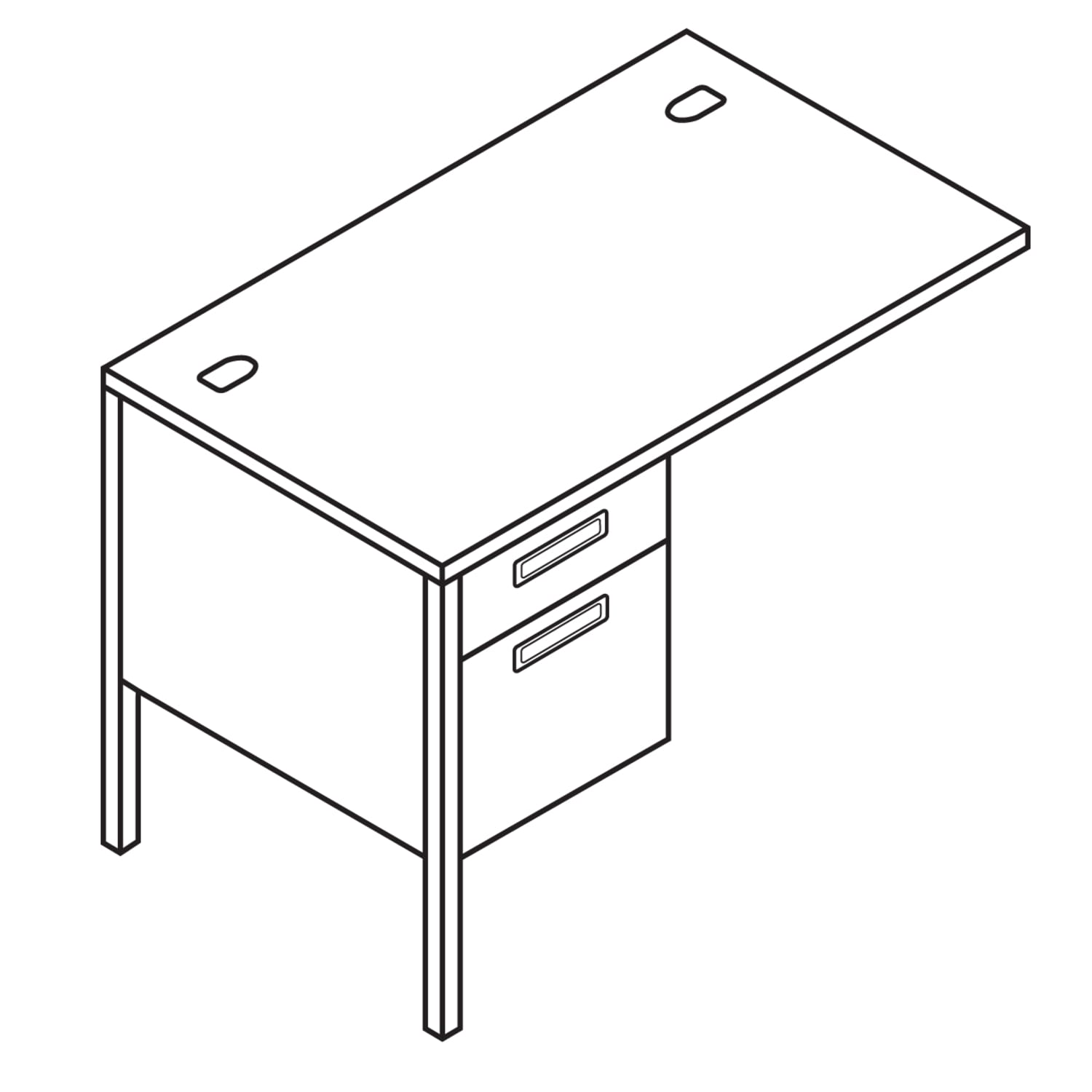 HON Metro Classic 42inW Left Desk Return, Mahogany/Charcoal - Image 4