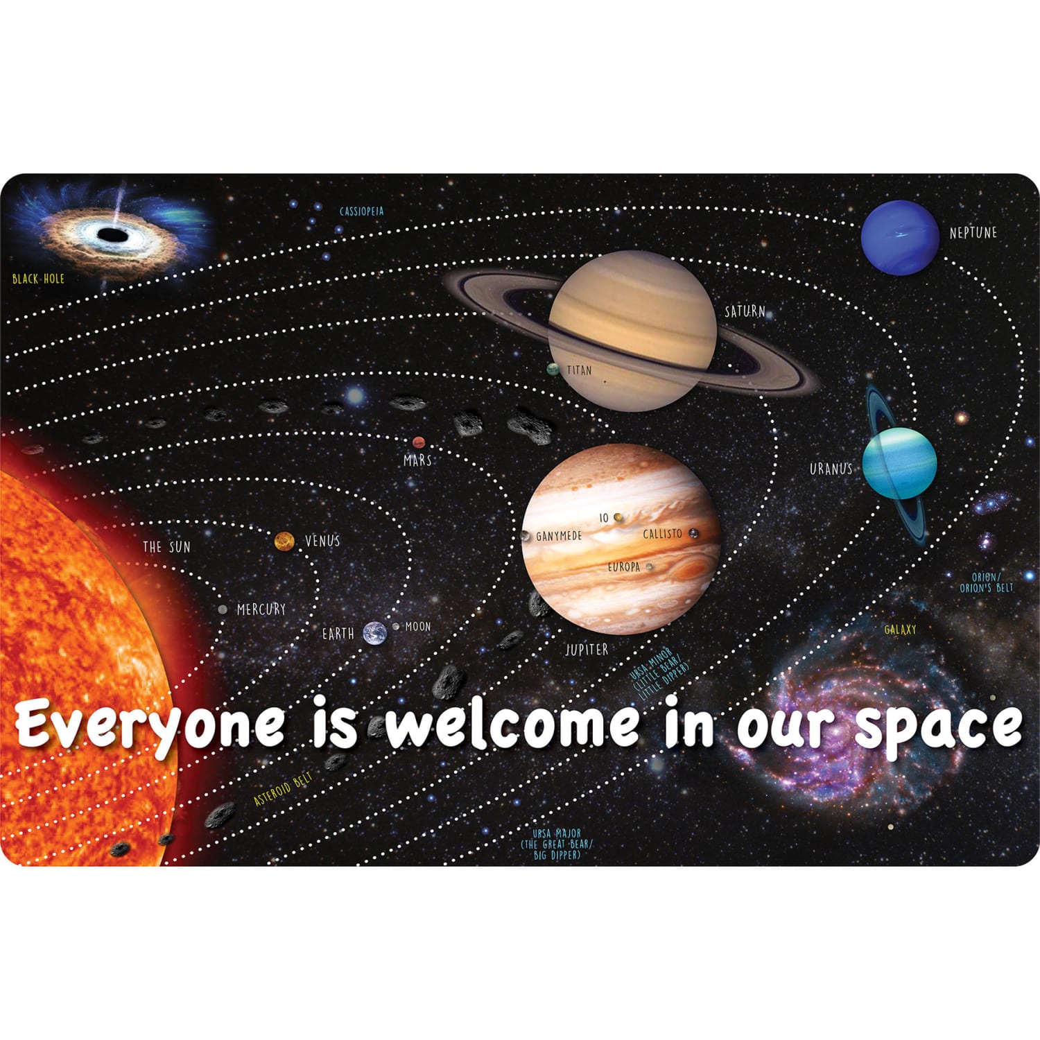 Ashley Smart Poly Computer Mouse Pad, 8in x 10in, Everyone Is Welcome In Our Space, Pack Of 6 Mouse Pads - Image 3