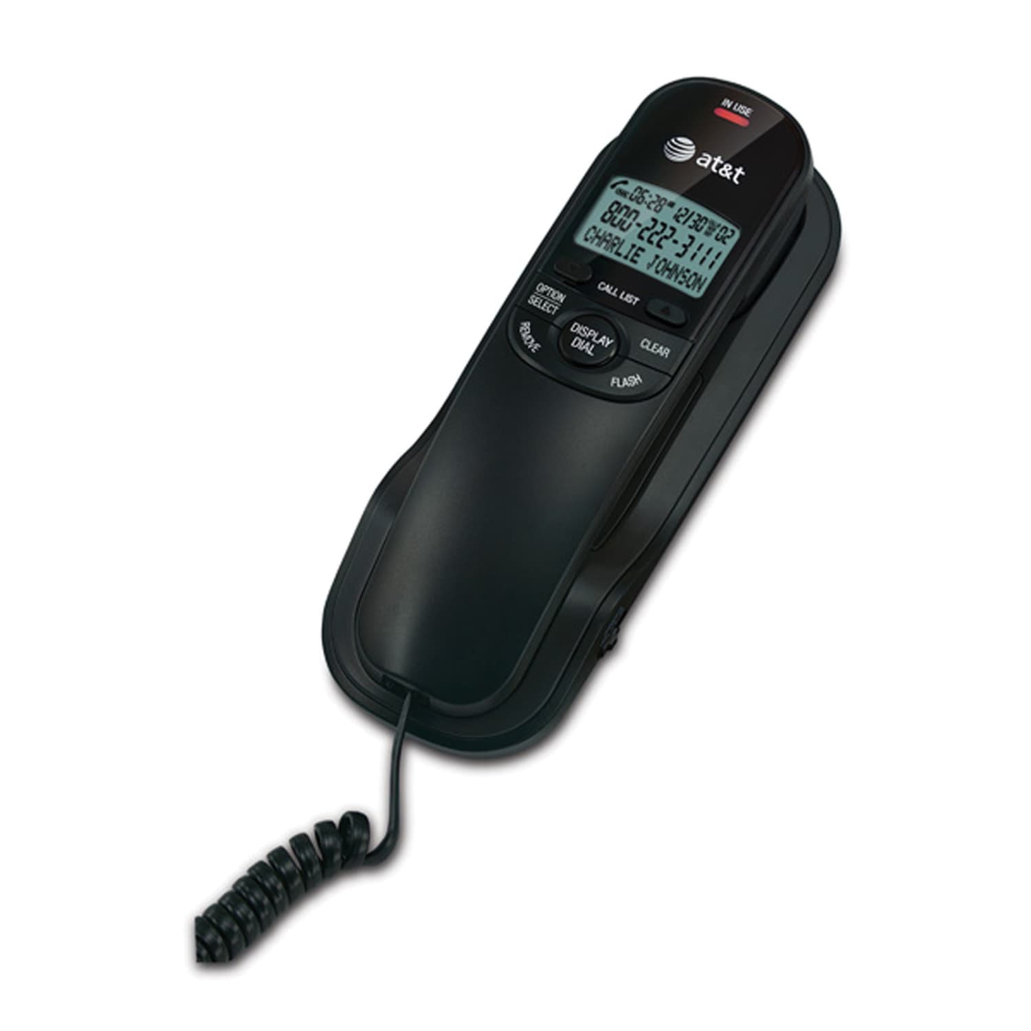 AT&T TR1909 Corded Trimline Phone With Call Waiting/Caller ID, Black - Image 3