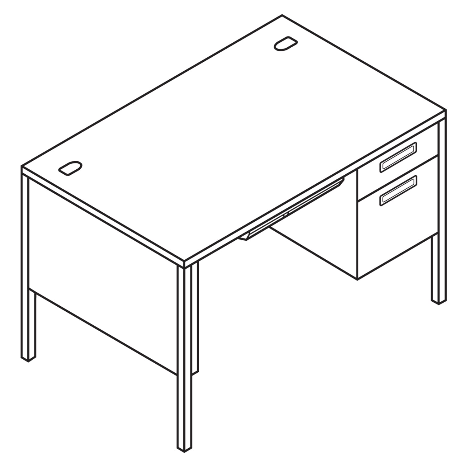 HON Metro Classic 48inW Single-Pedestal Computer Desk, Mahogany/Charcoal - Image 6