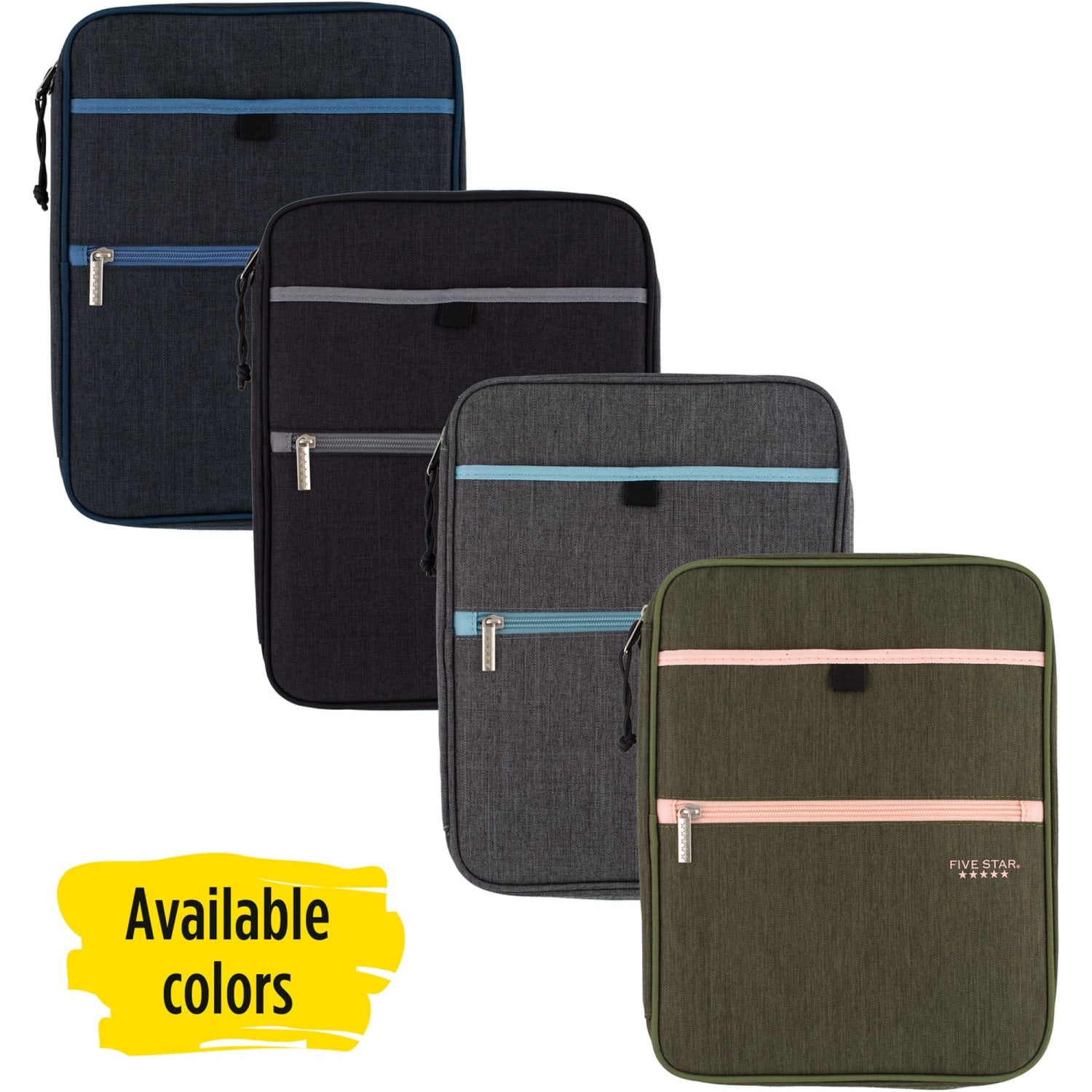 Mead Five Star Carry-All Zipper Binder - 1in Binder Capacity - 225 Sheet Capacity - Fastener(s): 3x Ring - 29092