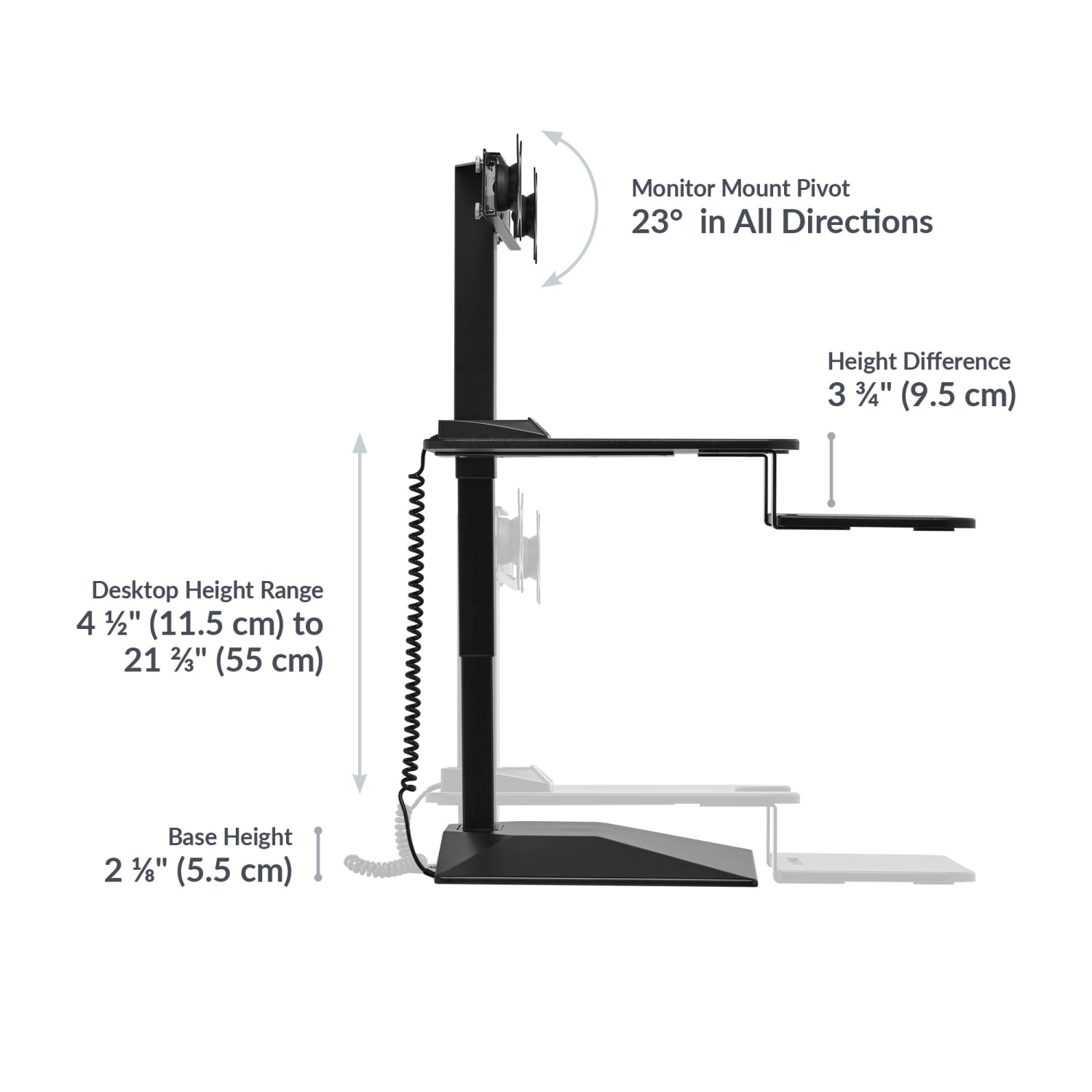 VARI VariDesk Premier Electric Dual-Monitor Desk Riser, 32inW, Black - Image 4