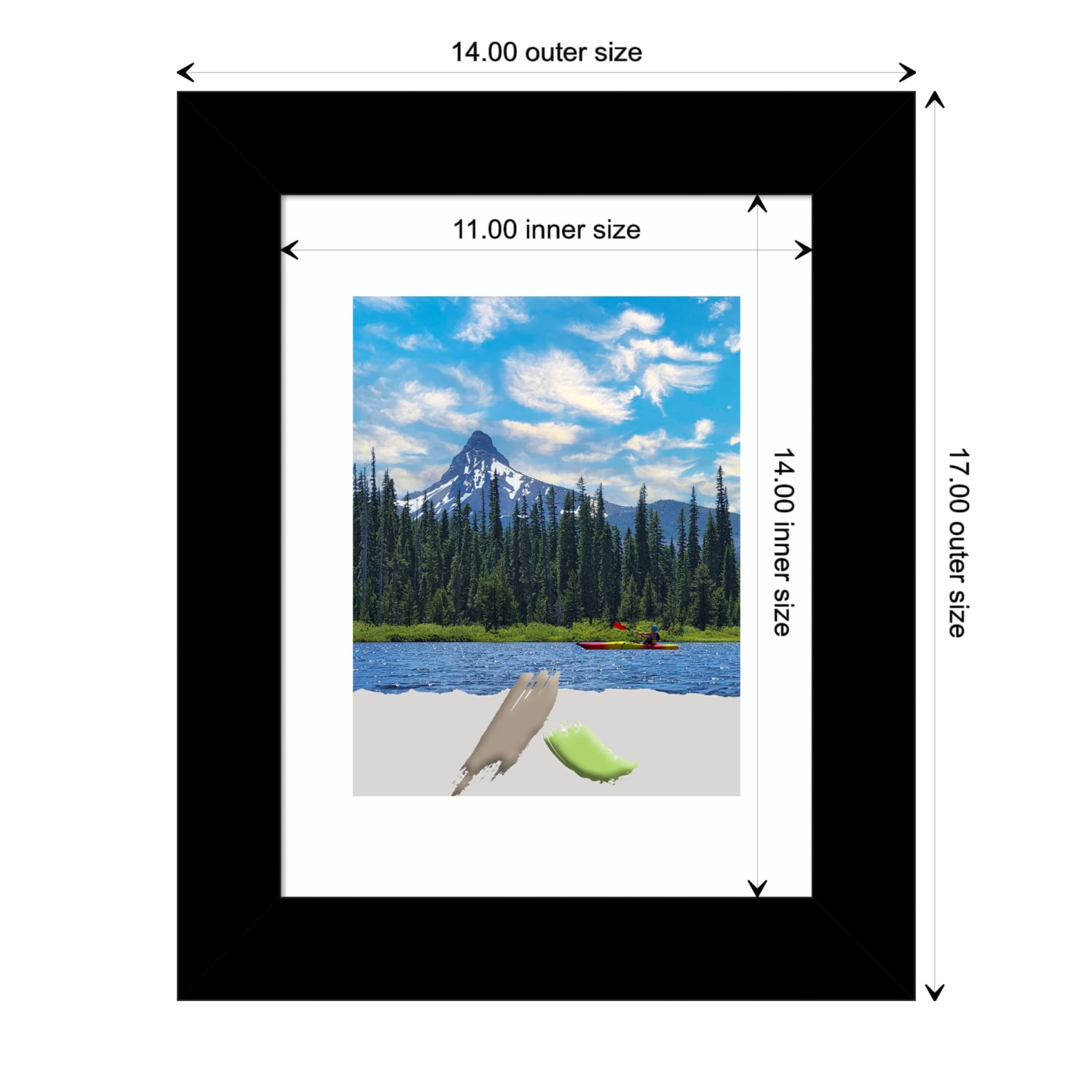 Amanti Art Picture Frame, 14in x 17in, Opening Size 11in x 14in (Matted To 8in x 10in), Brushed Black - Image 5