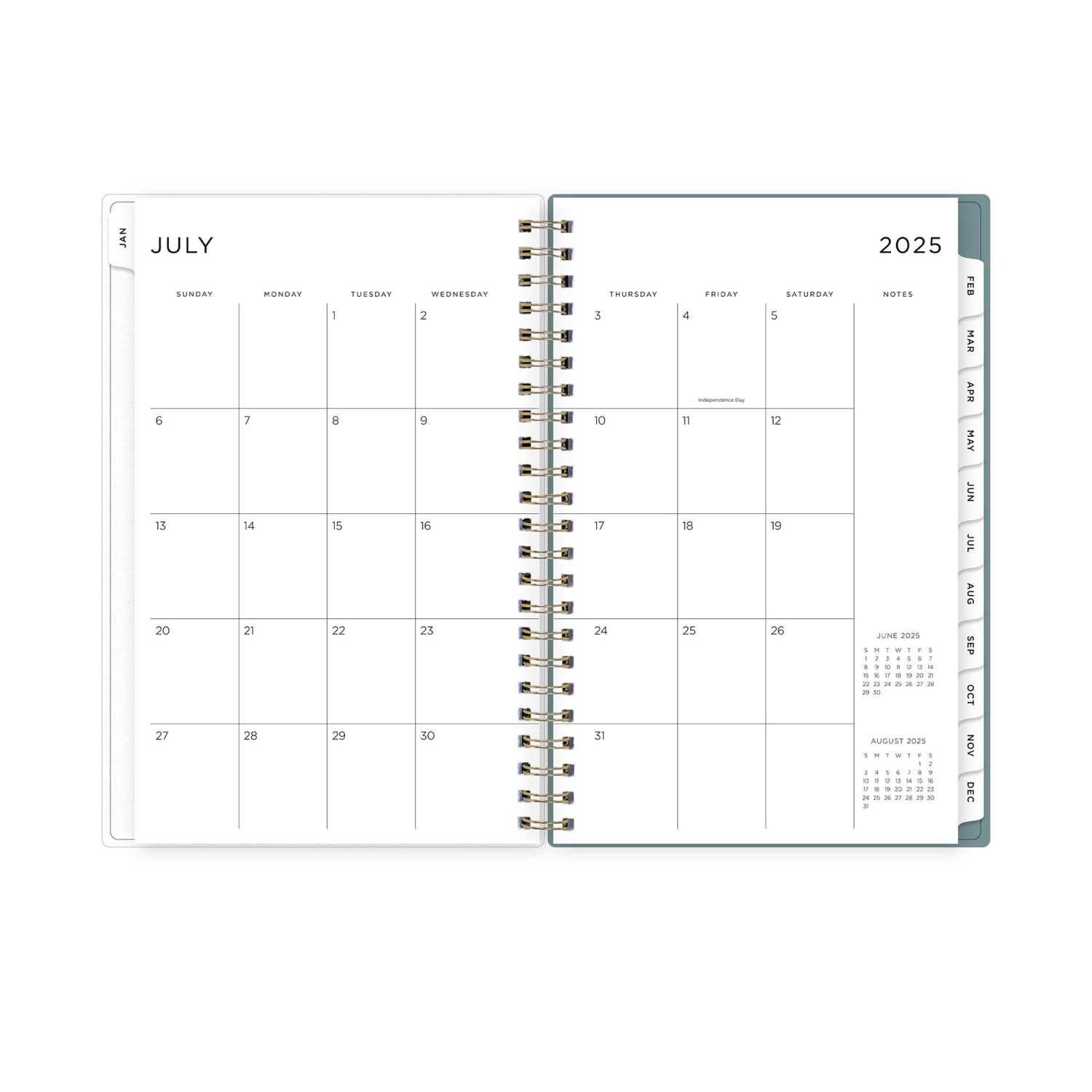 2025-2026 Blue Sky Weekly/Monthly Academic Planner, 5in x 8in, Splatter Dot Jade Frosted, July 2025 To June 2026, 149044 - Image 4