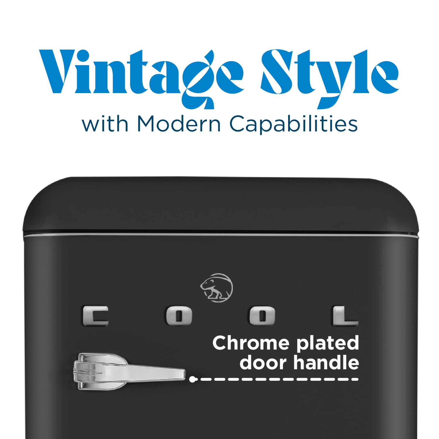 Commercial Cool Retro 4.4 Cu. Ft. Mini Refrigerator With 2 Slide-Out Glass Shelves, Black - Image 3