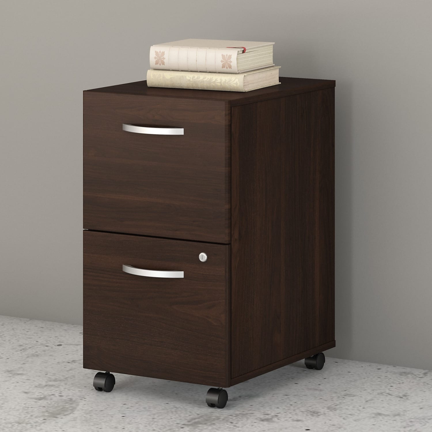 Bush Business Furniture Studio C 21inD Vertical 2-Drawer Mobile File Cabinet, Black Walnut, Delivery - Image 3