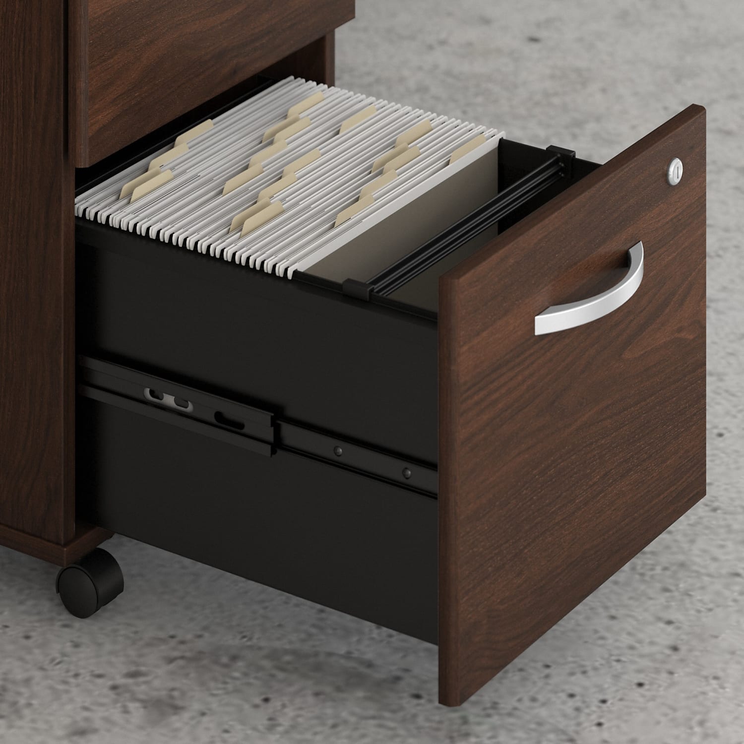Bush Business Furniture Studio C 21inD Vertical 2-Drawer Mobile File Cabinet, Black Walnut, Delivery - Image 6