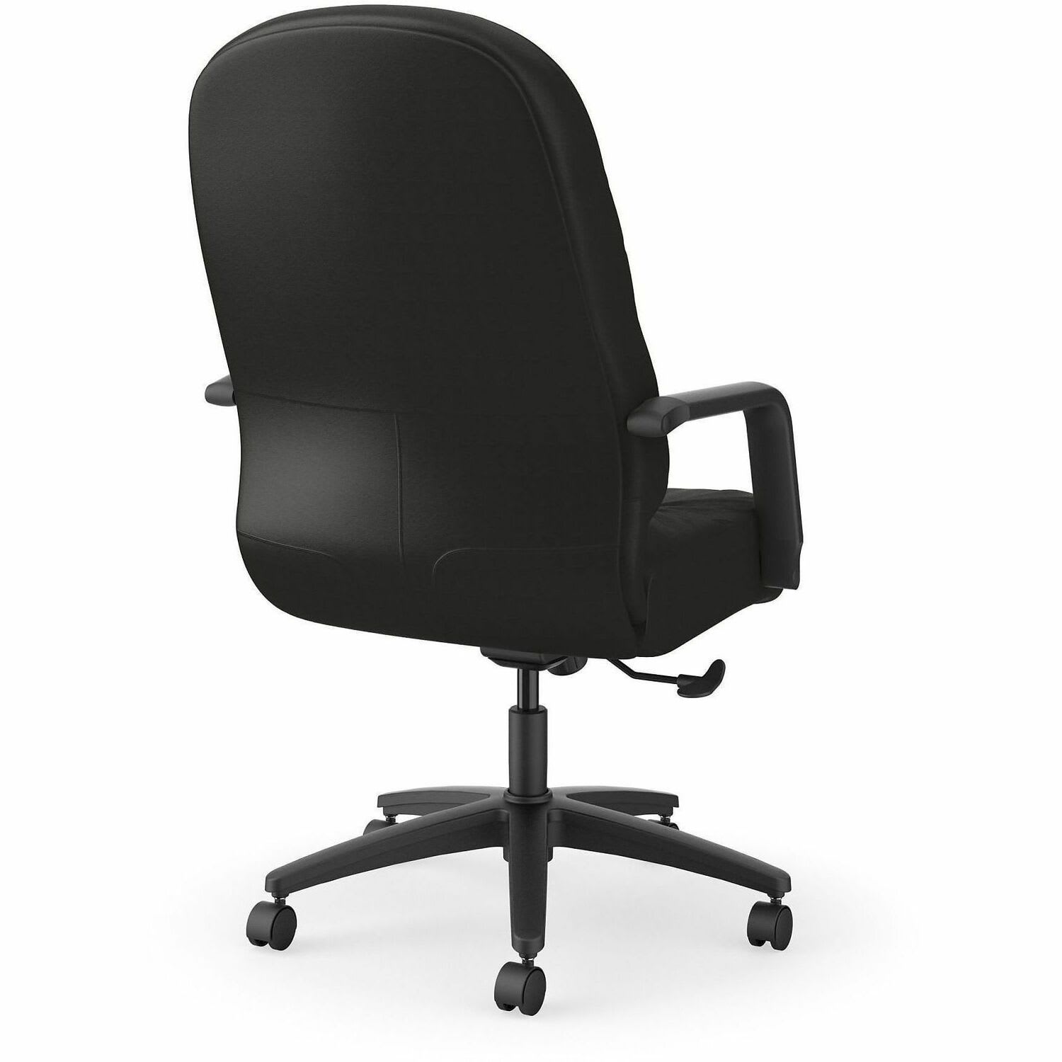 HON Pillow-Soft Ergonomic Bonded Leather Executive Chair With Fixed Loop Arms, Black - Image 6