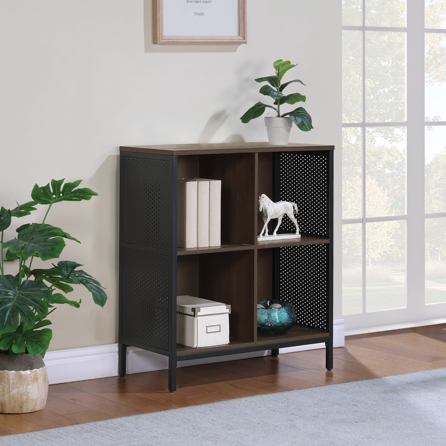 Office Star Ace 34inH 4-Cube Storage Bookcase, Ozark Ash - Image 4
