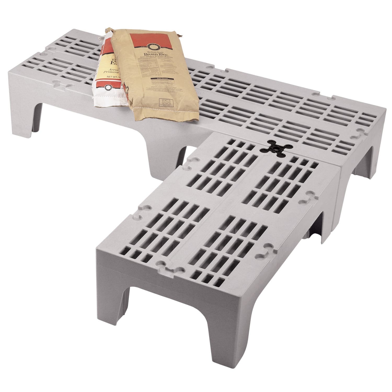 Cambro Vented Dunnage Rack, 12inH x 21inW x 36inD, Speckled Gray - Image 3
