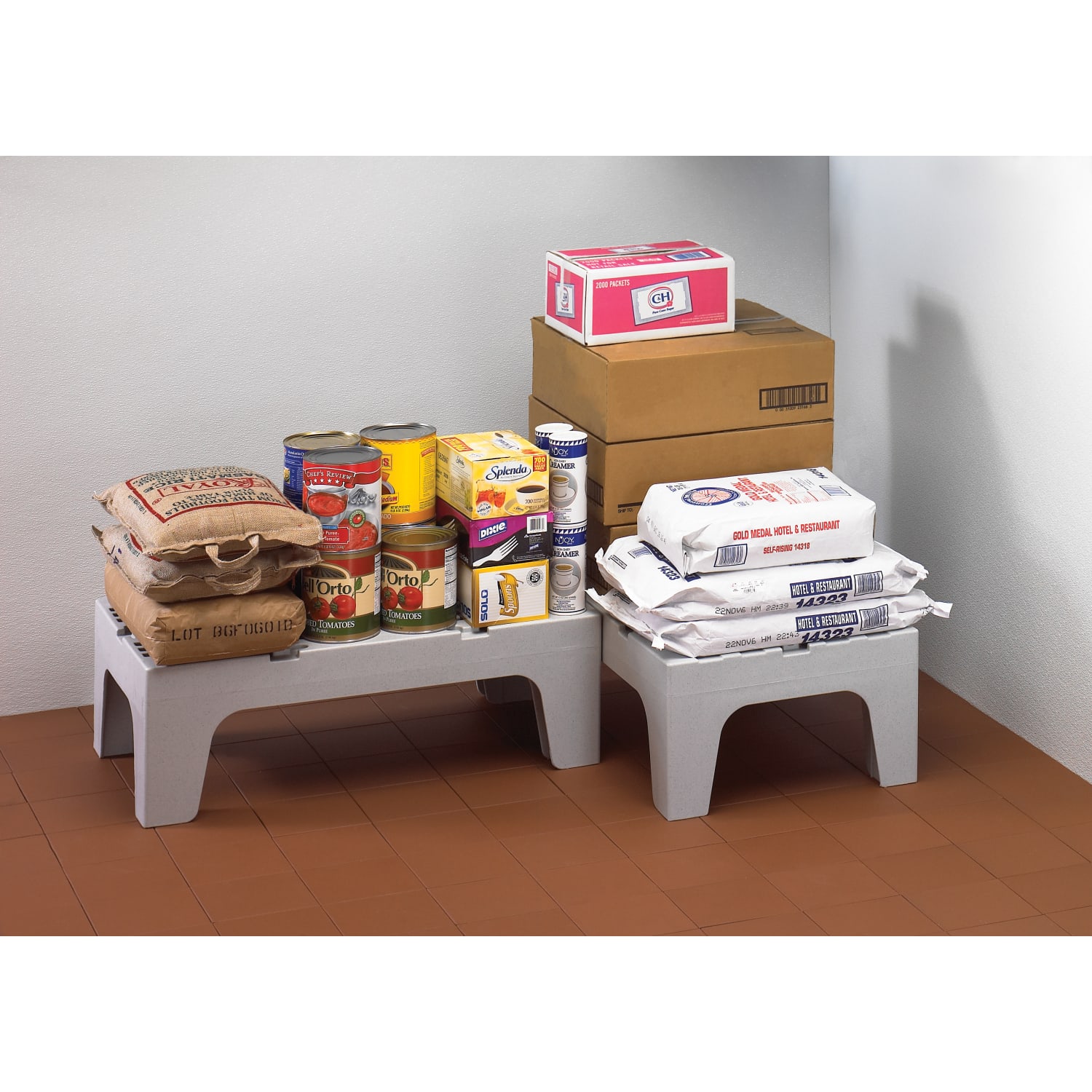 Cambro Vented Dunnage Rack, 12inH x 21inW x 36inD, Speckled Gray - Image 4