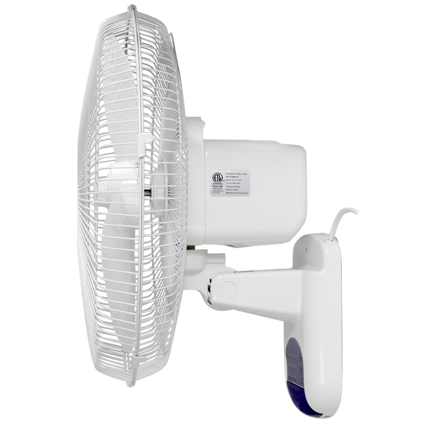 Vie Air 16in Pedestal Wall Fan, White - Image 4