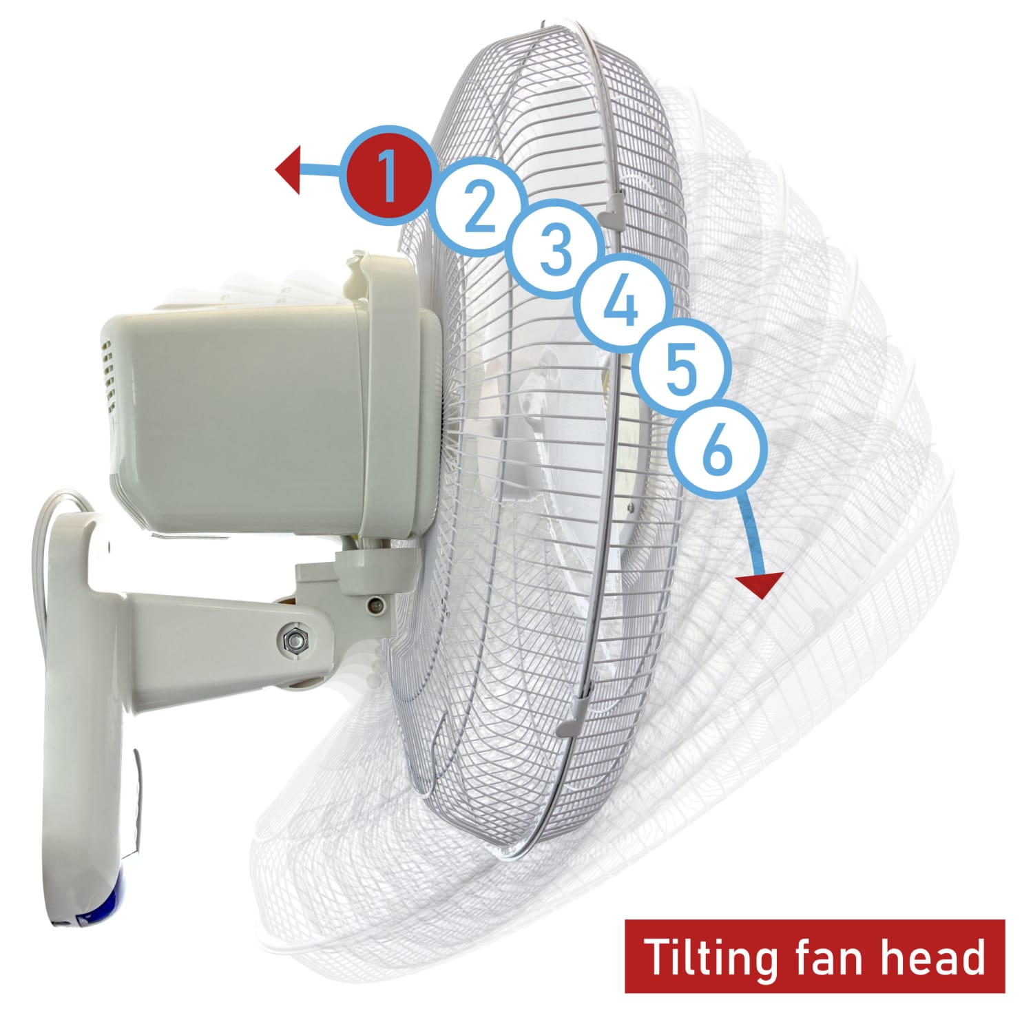 Vie Air 16in Pedestal Wall Fan, White - Image 5