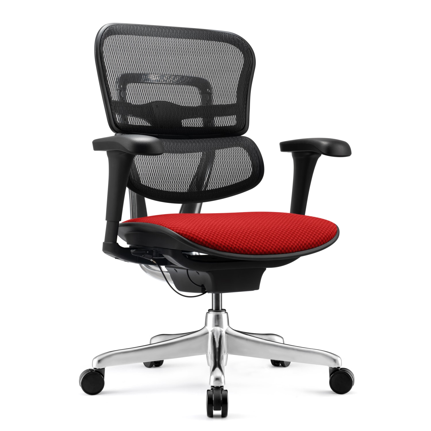 WorkPro 12000 V2 Series Ergonomic Mesh/Fabric High-Back Office Chair, Cherry/Black, BIFMA Compliant - Image 3
