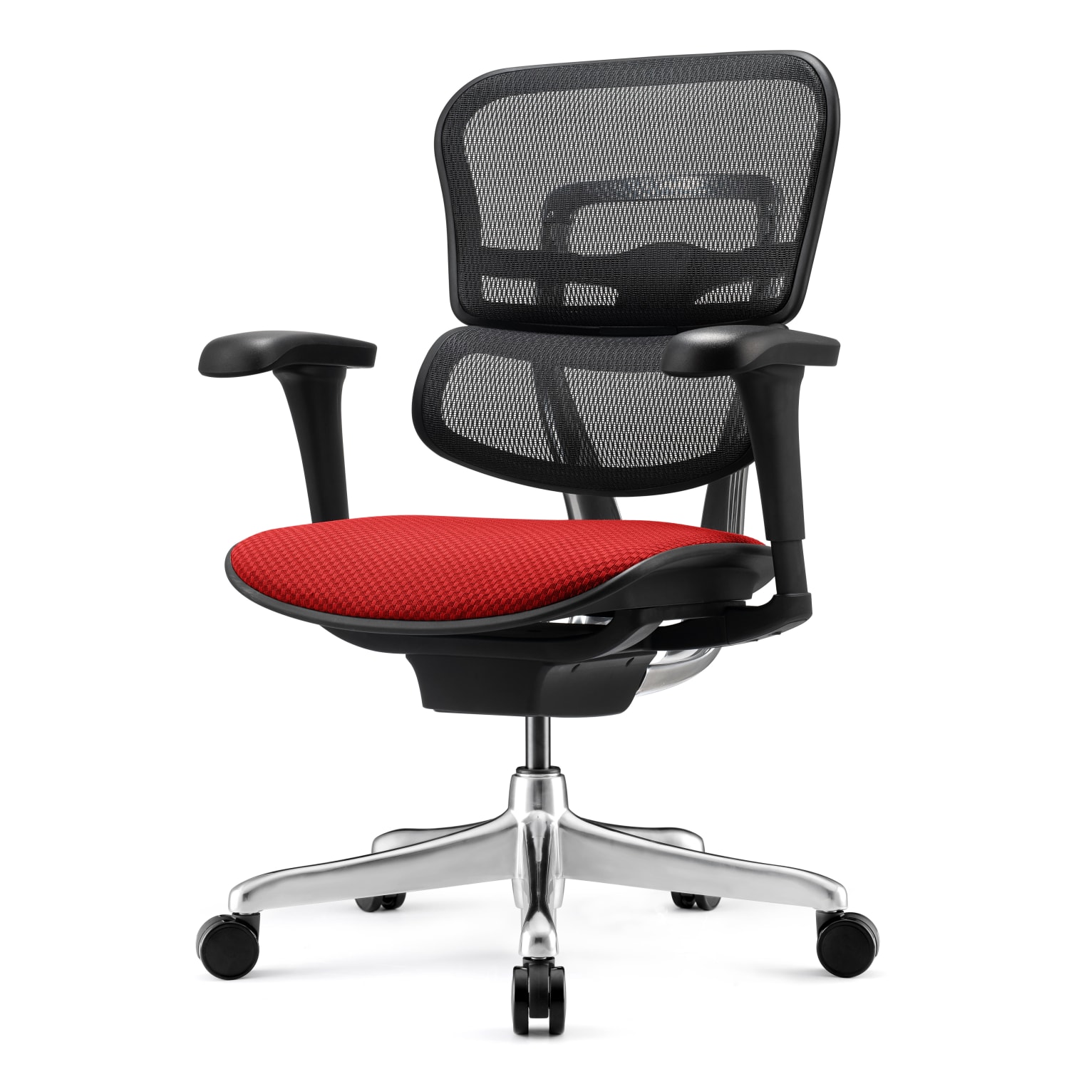 WorkPro 12000 V2 Series Ergonomic Mesh/Fabric High-Back Office Chair, Cherry/Black, BIFMA Compliant - Image 4