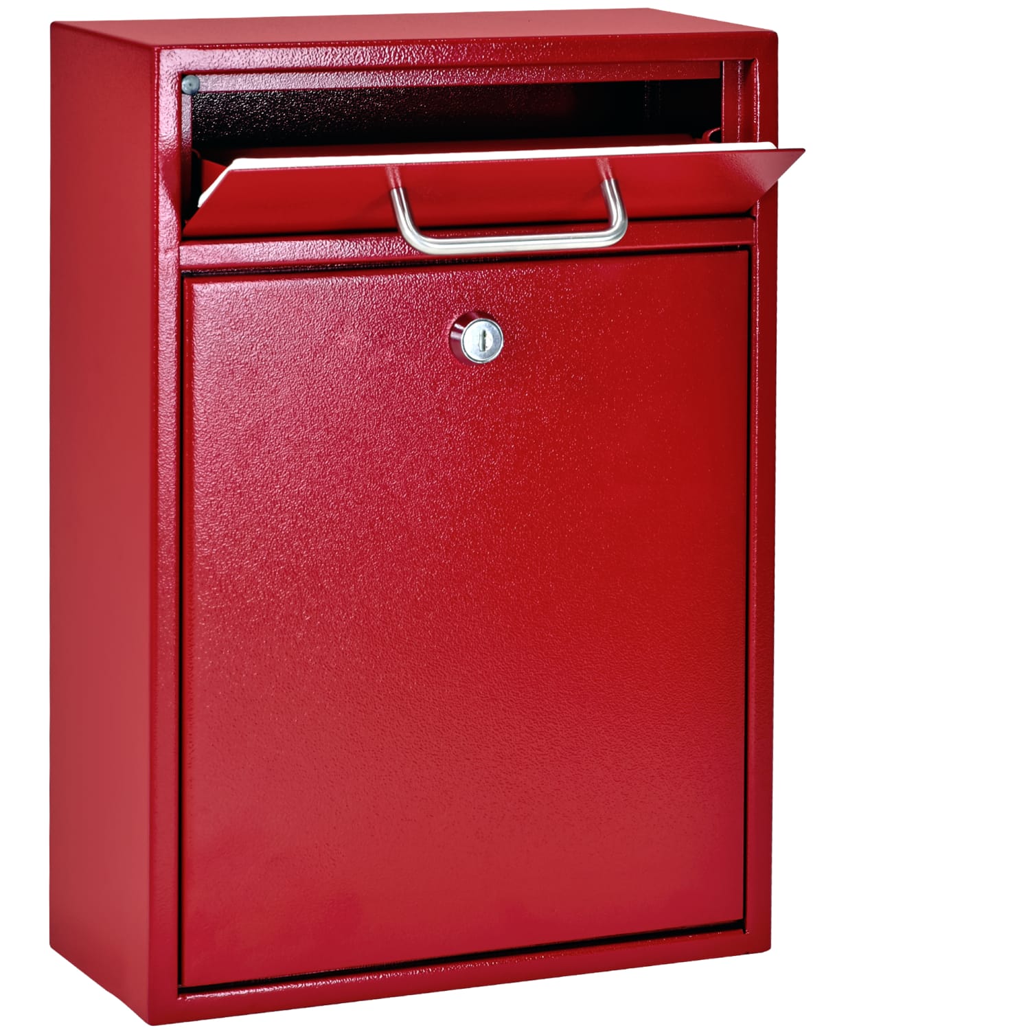 Mail Boss Locking Security Drop Box, 16-1/4inH x 11-1/4inW x 4-3/4inD, Bright Red - Image 3
