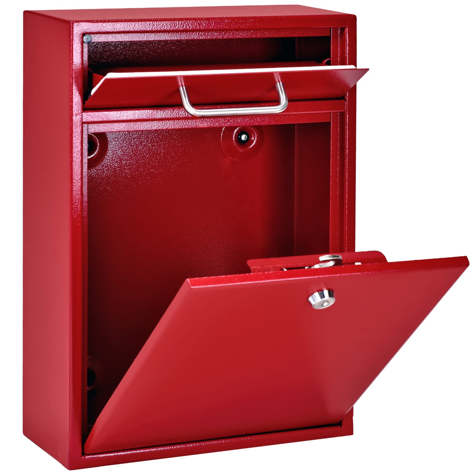 Mail Boss Locking Security Drop Box, 16-1/4inH x 11-1/4inW x 4-3/4inD, Bright Red - Image 5