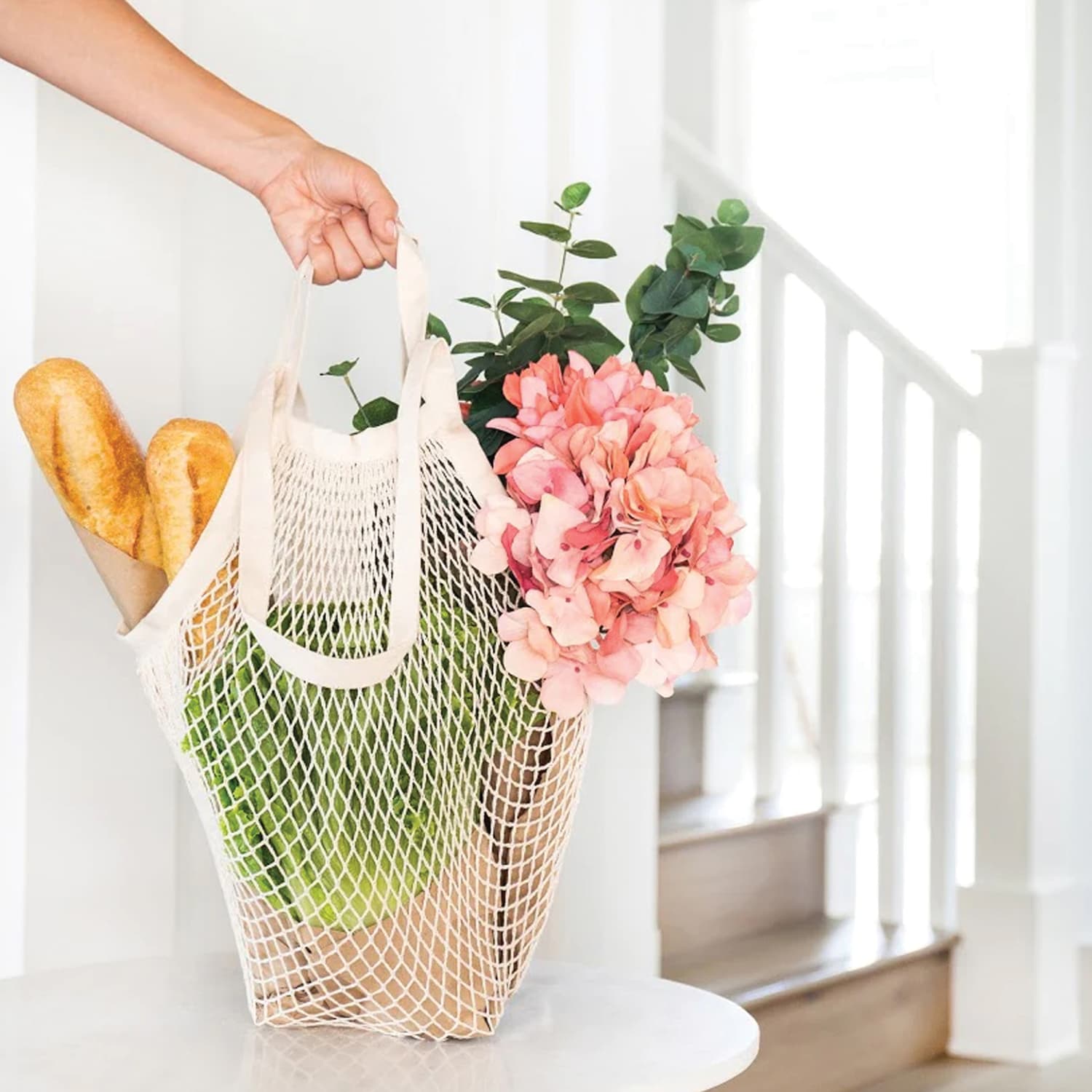 Better Houseware Farmers Market Net Bag With Dual Handles, 15 Gallon, Natural - Image 4