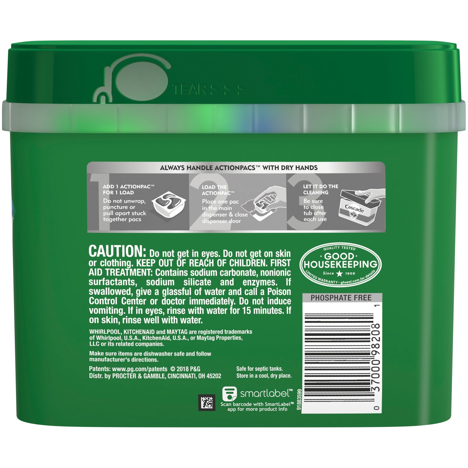 Cascade Complete ActionPacs Dishwasher Detergent Pods, Fresh Scent, Box Of 43 - Image 4