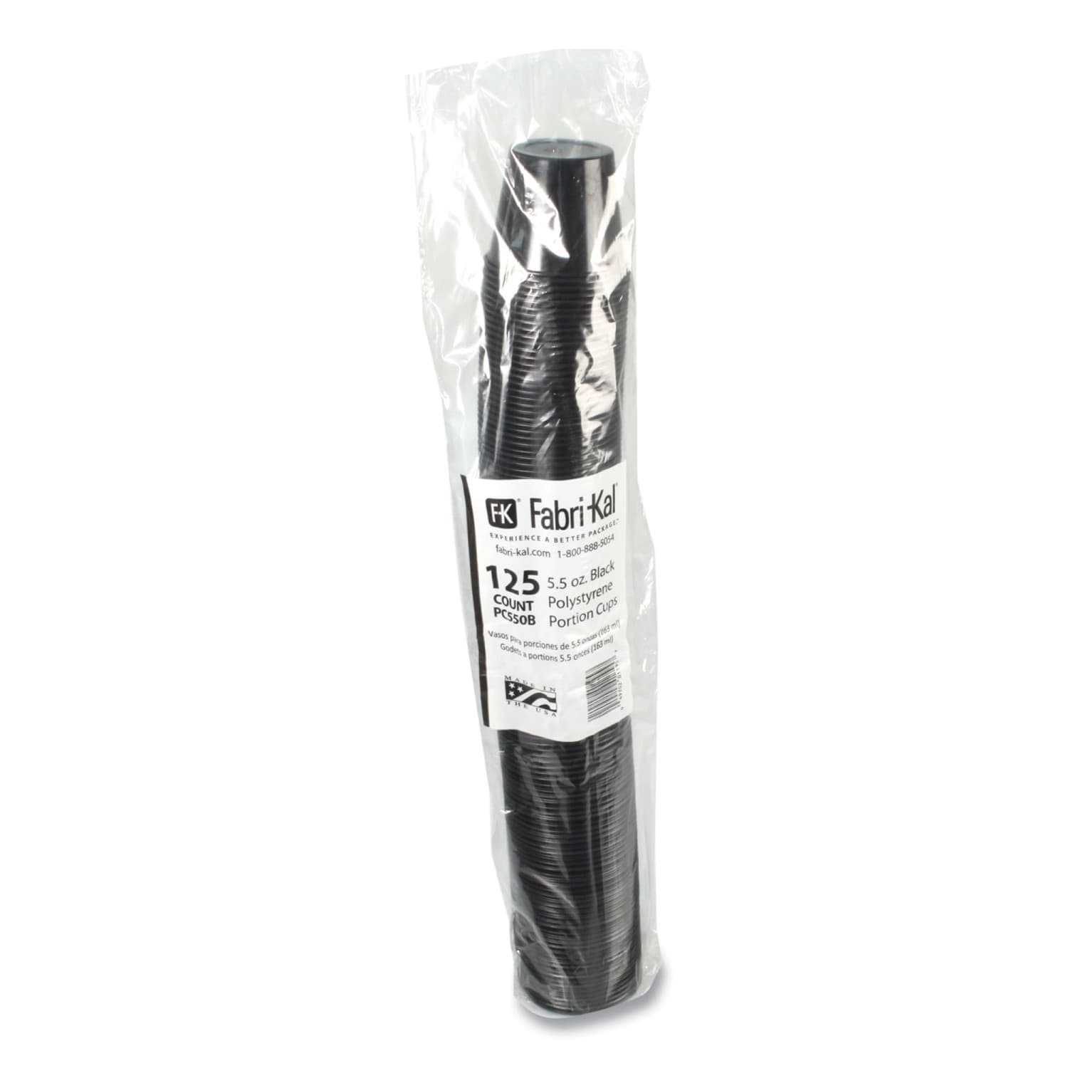 Fabri-Kal Portion Cups, 5.5 Oz, Black, Sleeve Of 125 Cups, Carton Of 20 Sleeves - Image 4