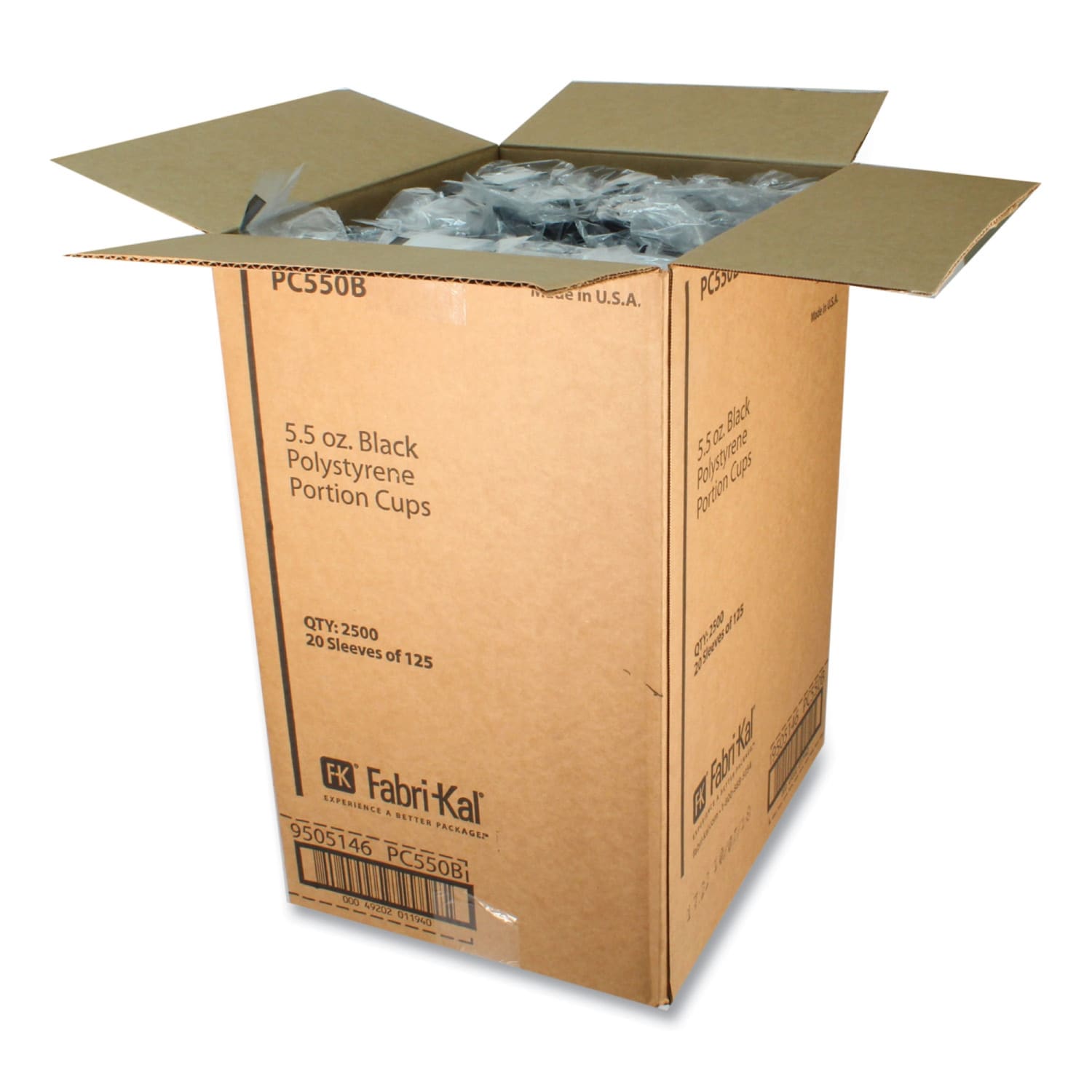 Fabri-Kal Portion Cups, 5.5 Oz, Black, Sleeve Of 125 Cups, Carton Of 20 Sleeves - Image 5