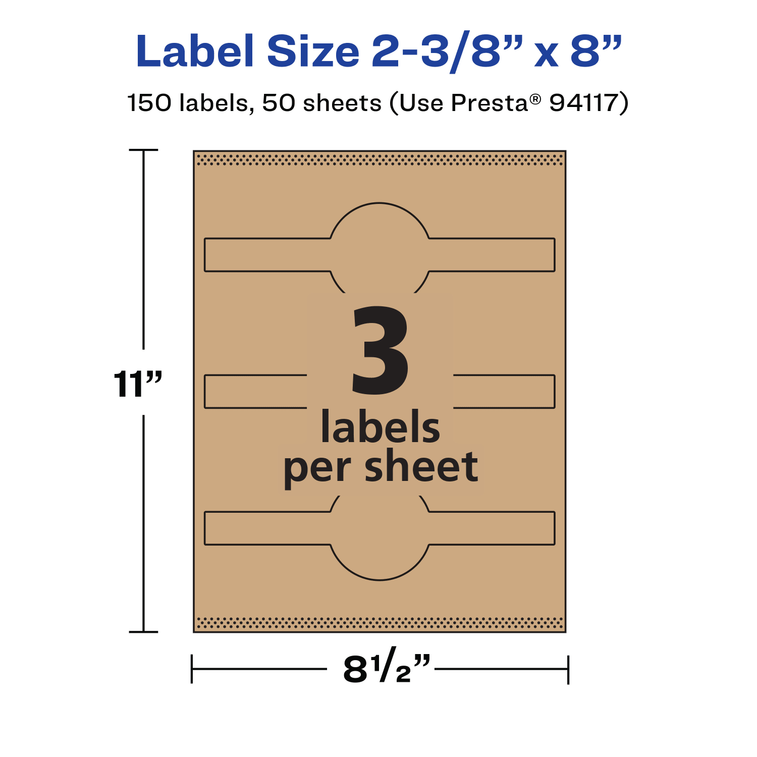 Avery Kraft Permanent Labels With Sure Feed, 94117-KMP50, Cigar, 2-3/8in x 8in, Brown, Pack Of 150 - Image 6