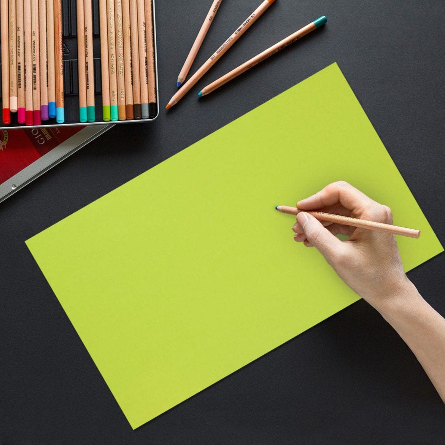 JAM Paper Card Stock, Wasabi Lime Green, Legal (8.5in x 14in), 65 Lb, Pack Of 50 - Image 3