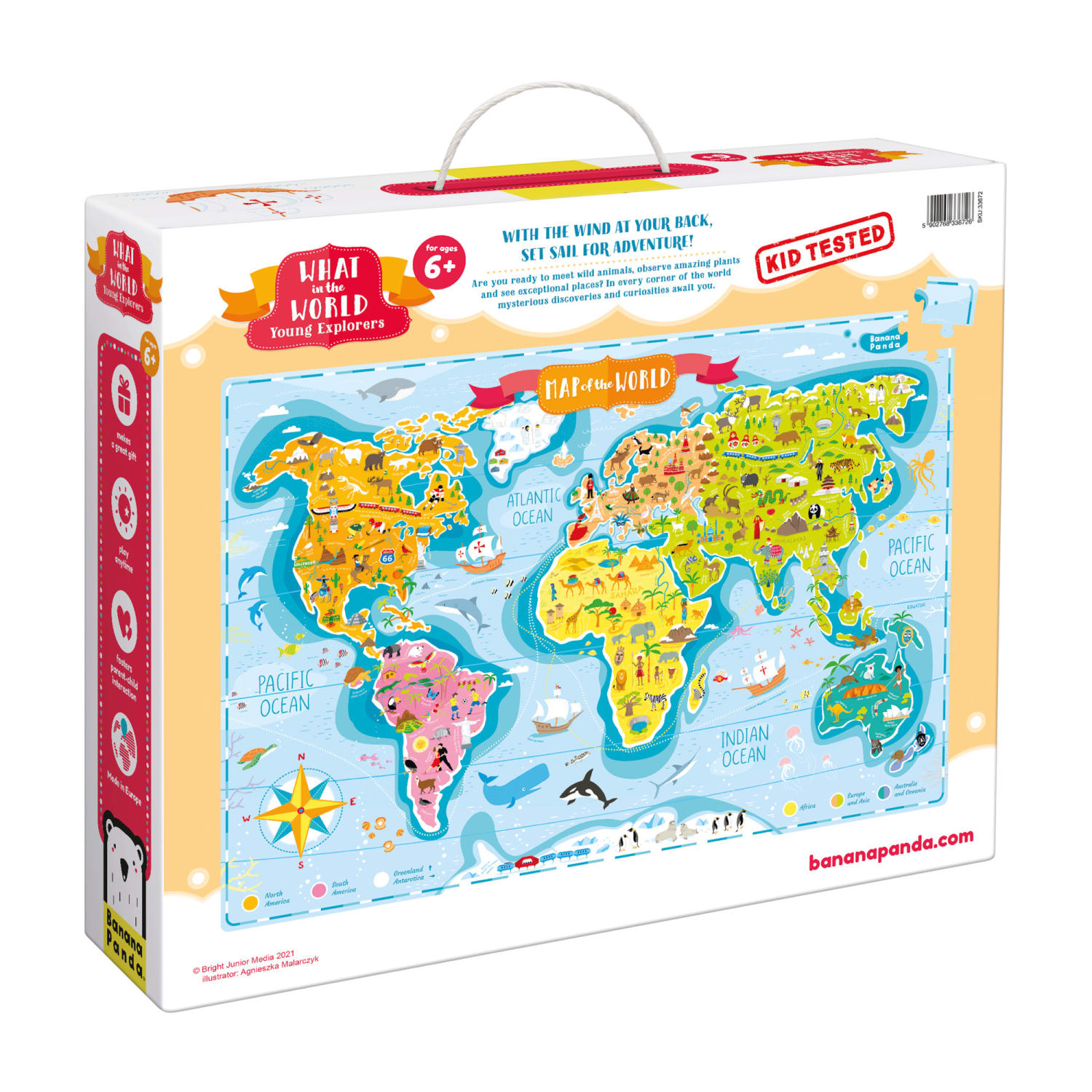 Banana Panda What In The World Young Explorers Jumbo Floor Puzzle, 168 Pieces, Age 6+ - Image 3