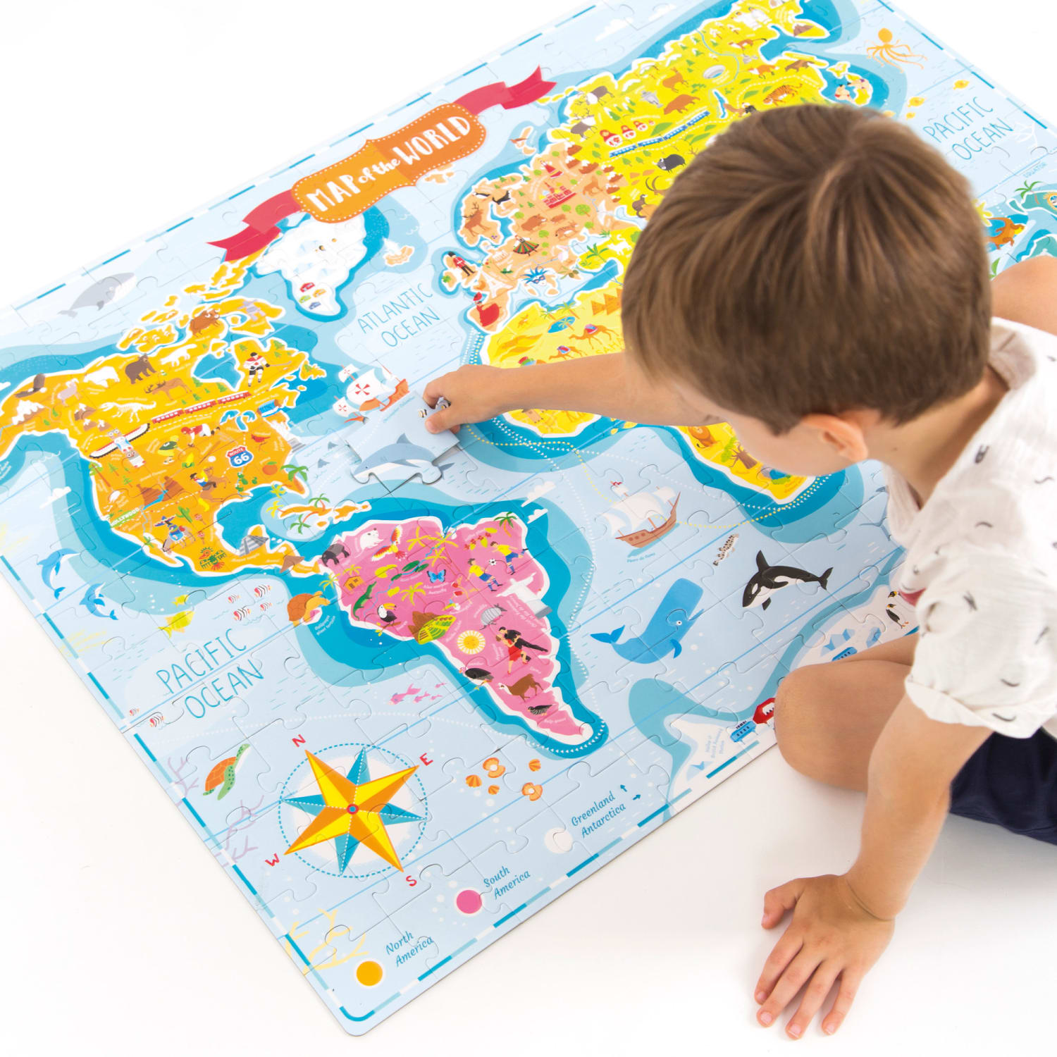 Banana Panda What In The World Young Explorers Jumbo Floor Puzzle, 168 Pieces, Age 6+ - Image 5