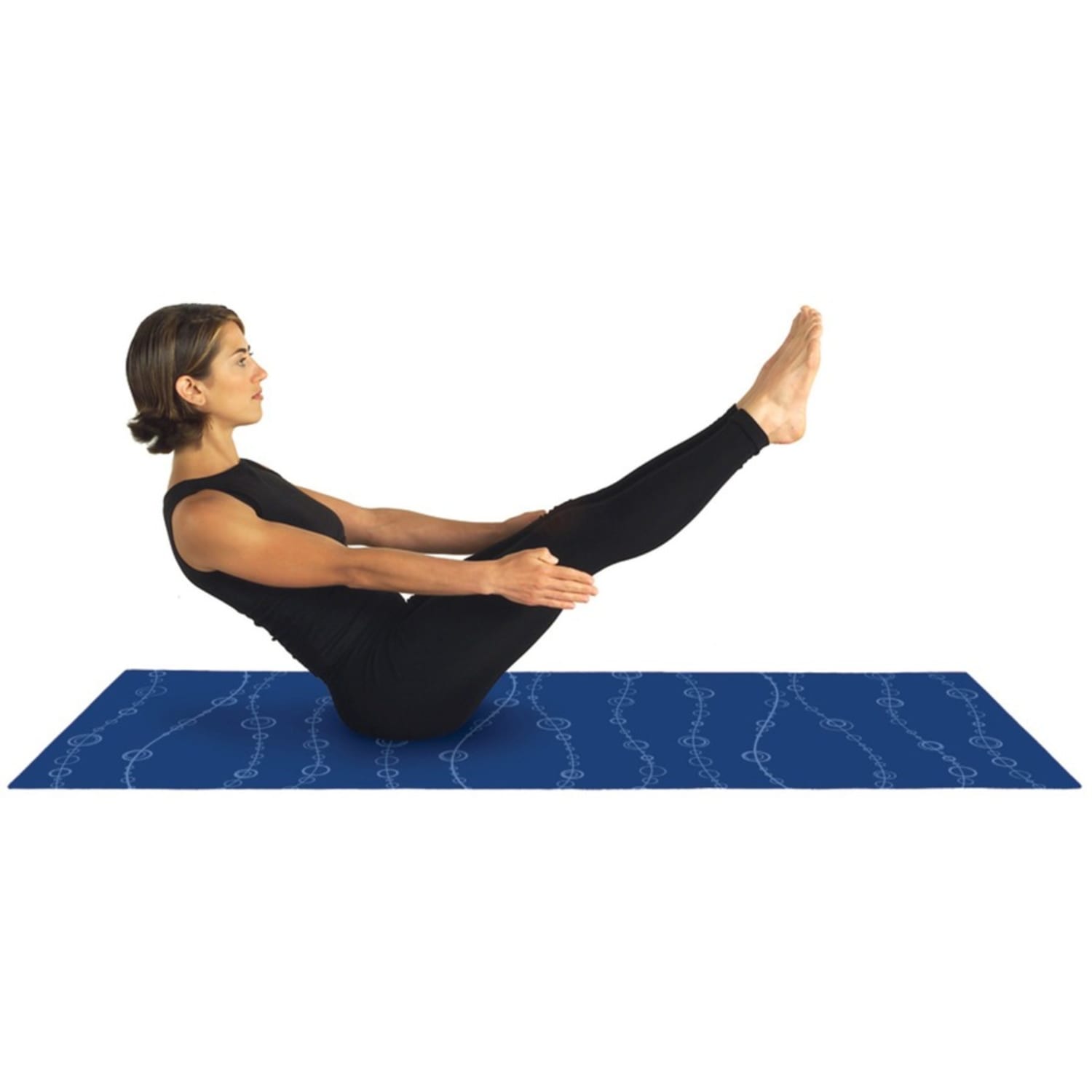 GoFit Designer Yoga Mat-Bubbles - Yoga, Exercise, Stretching - 68in Length x 24in Width - Rectangular - Bubbles - Blue - Image 3