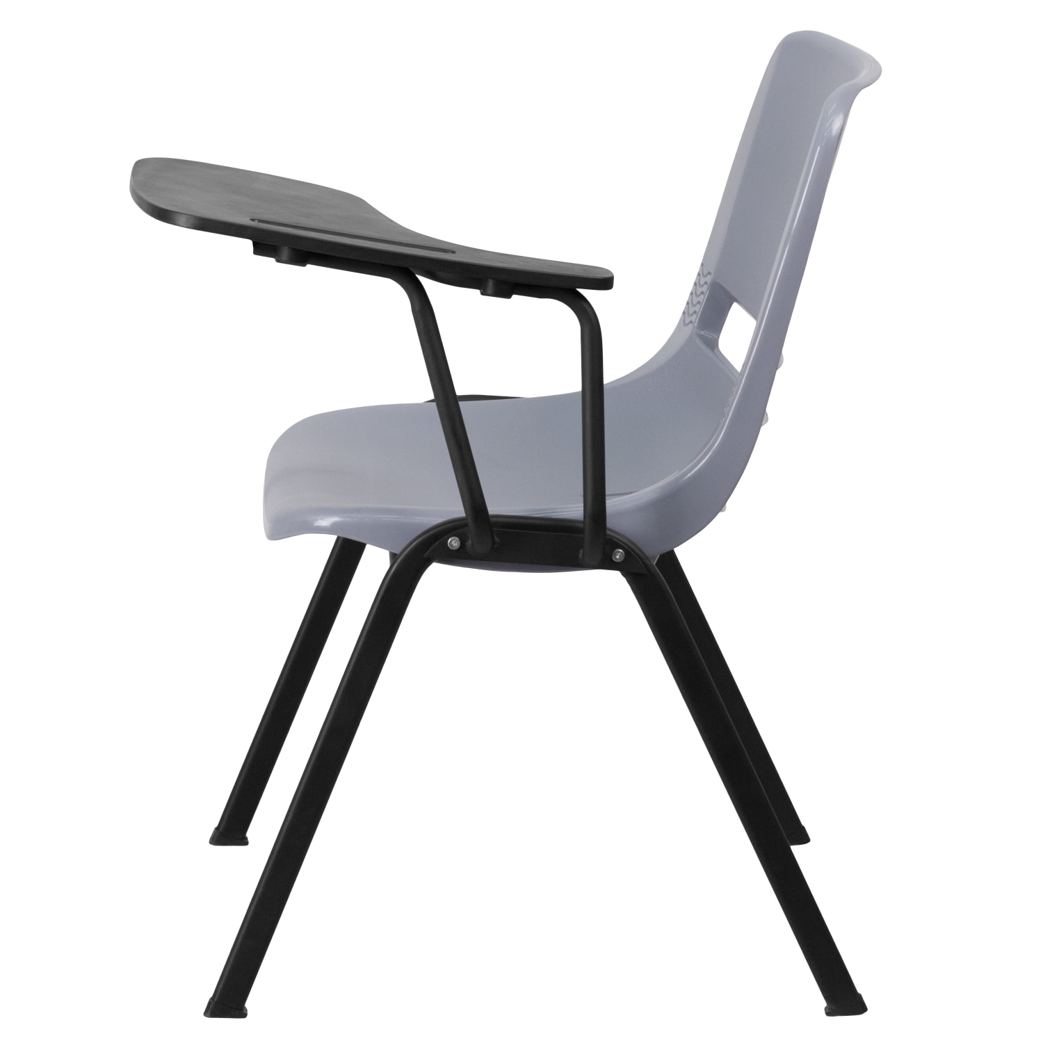 Flash Furniture Ergonomic Shell Chair With Left Handed Flip Up Tablet Arm GrayBlack PopularChairscom