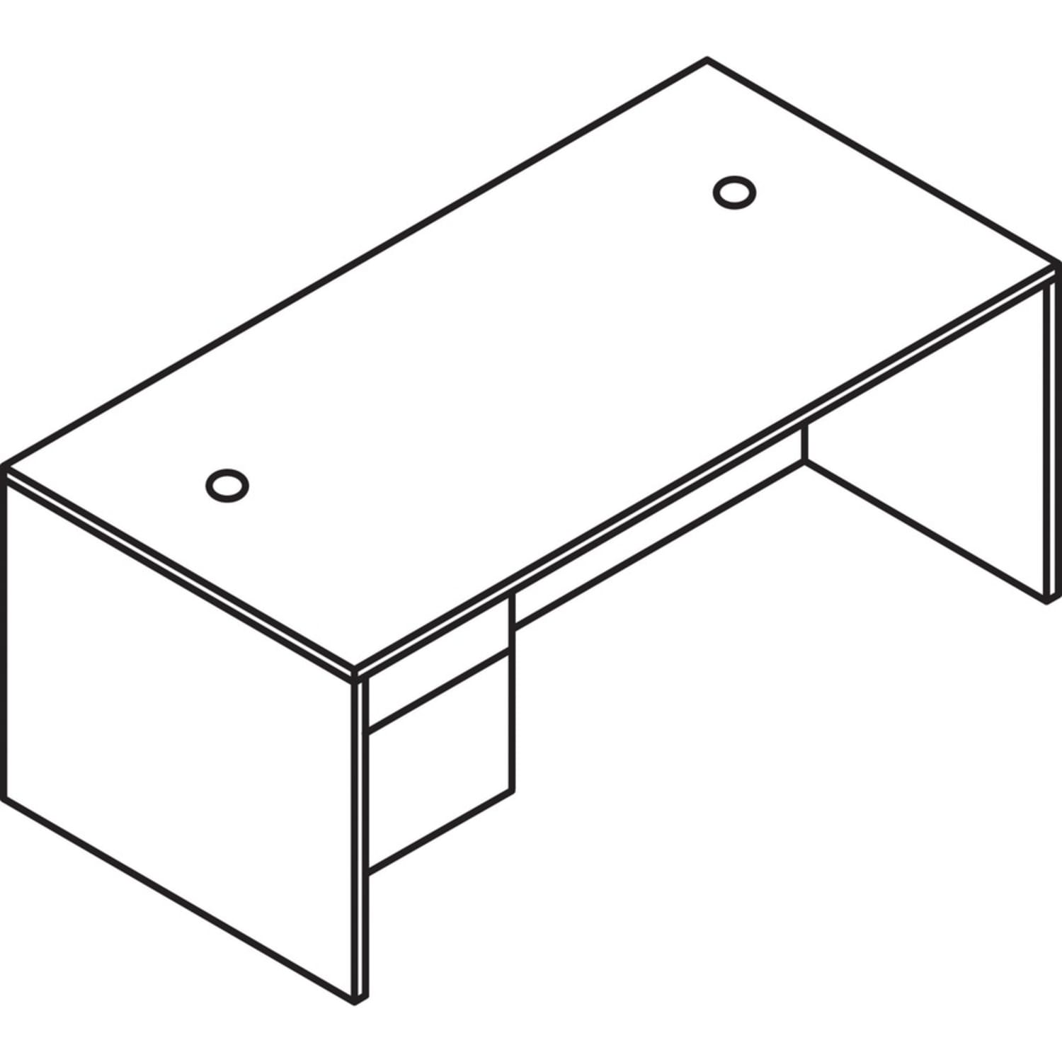 HON 10500 66inW 2-Drawer Left-Pedestal Computer Desk, Sterling Ash - Image 5