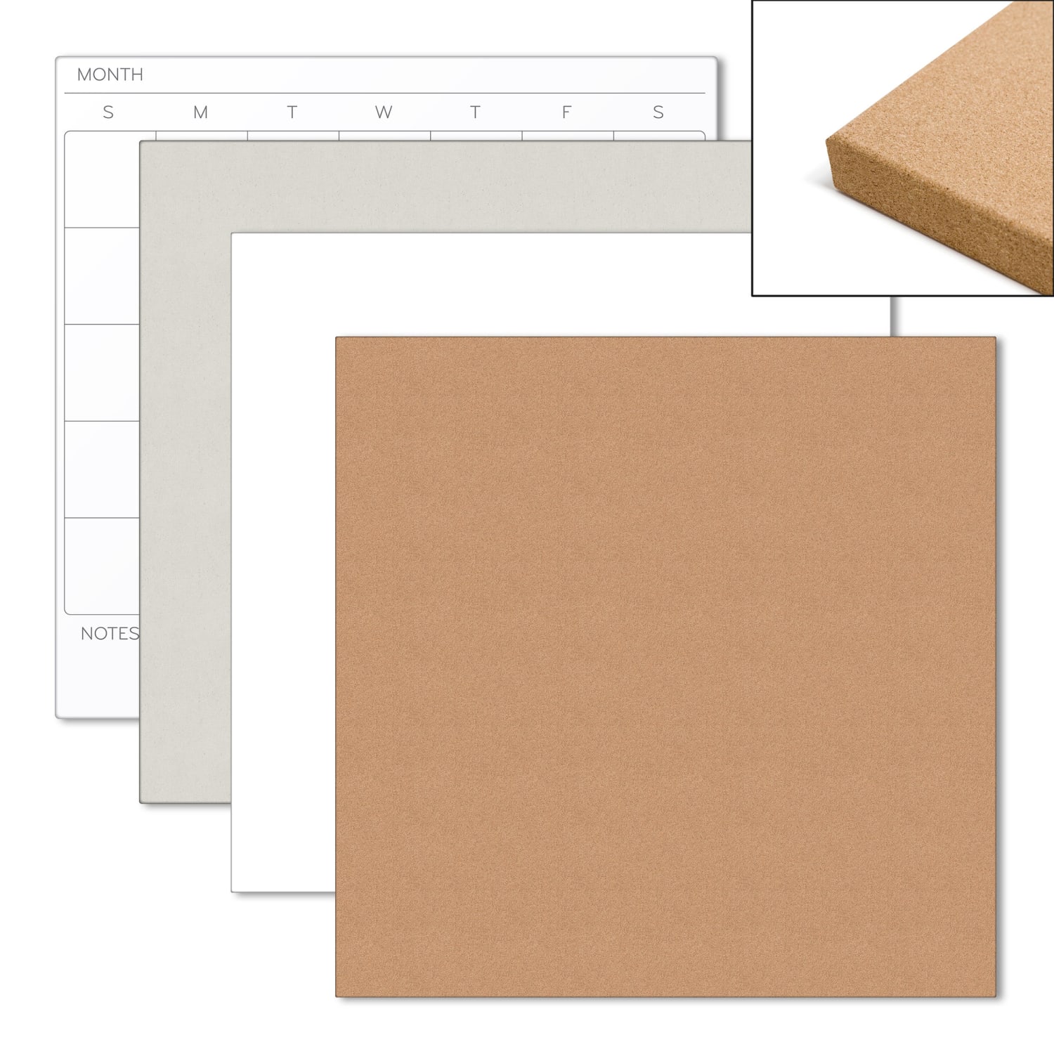 U Brands Jumbo Canvas Tile Cork Board, 30in X 30, Frameless (4887U00-01) - Image 4