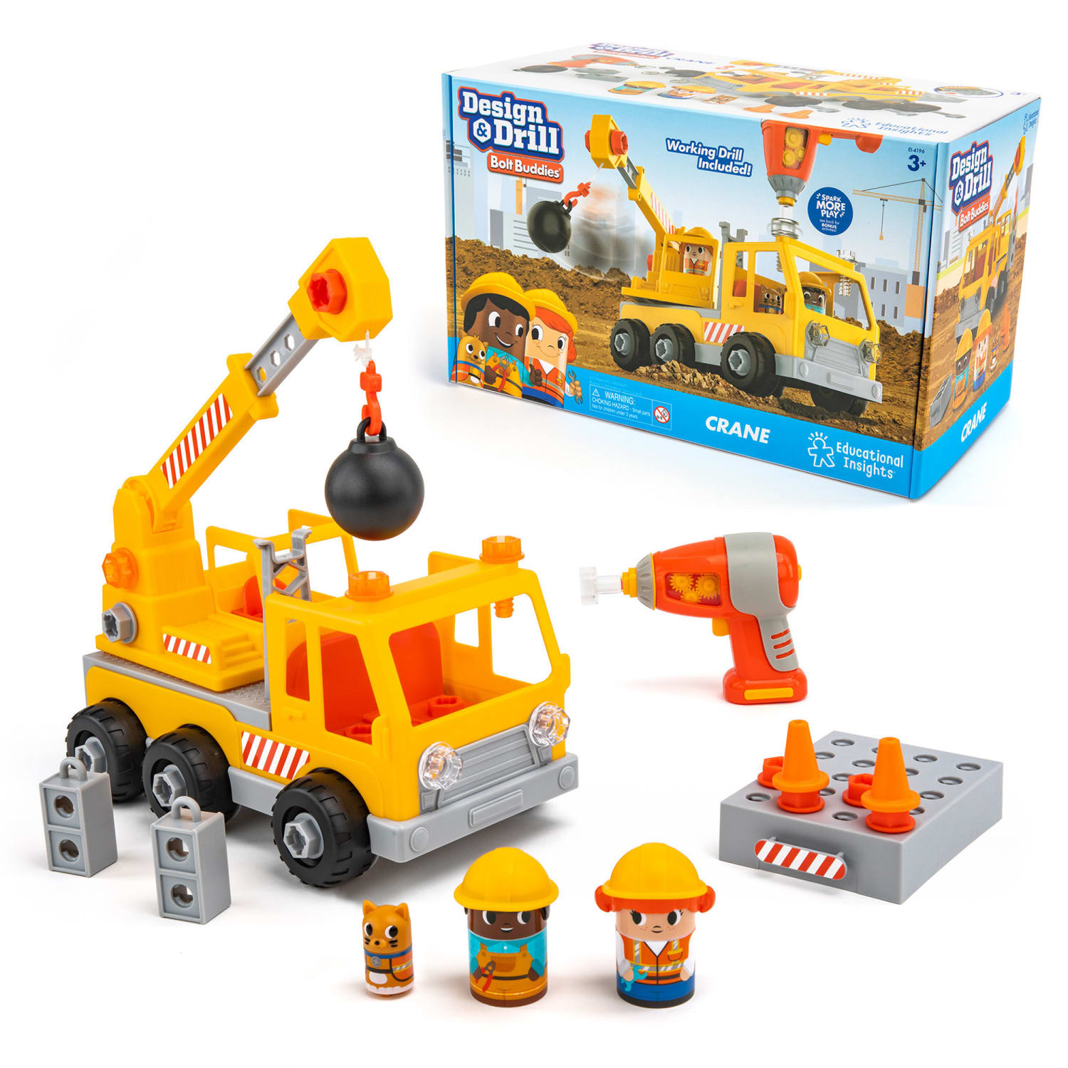 Educational Insights Design & Drill Bolt Buddies, Crane