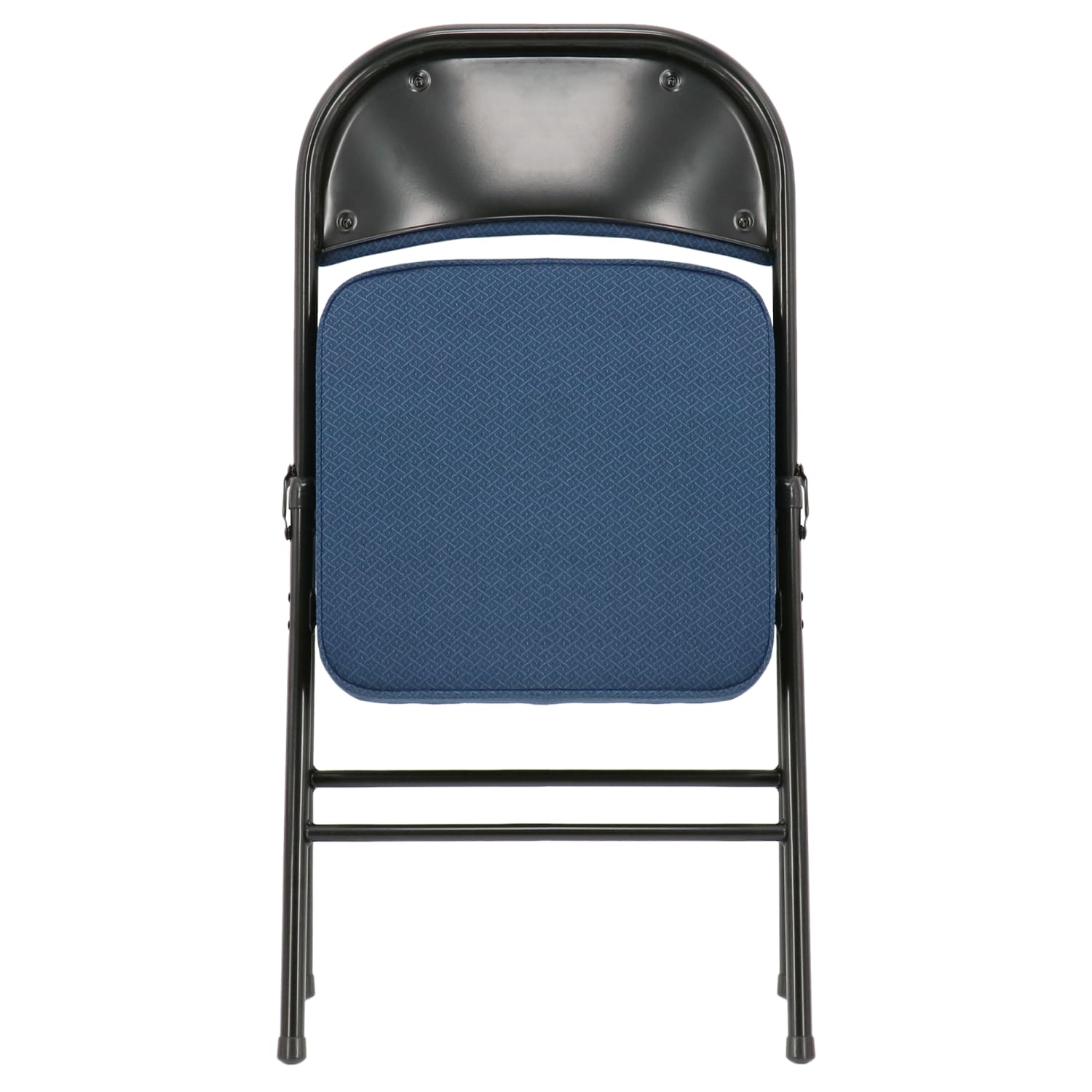 Elama Metal Folding Chairs With Padded Seats Dark BlueBlack Set Of 4 Chairs PopularChairscom