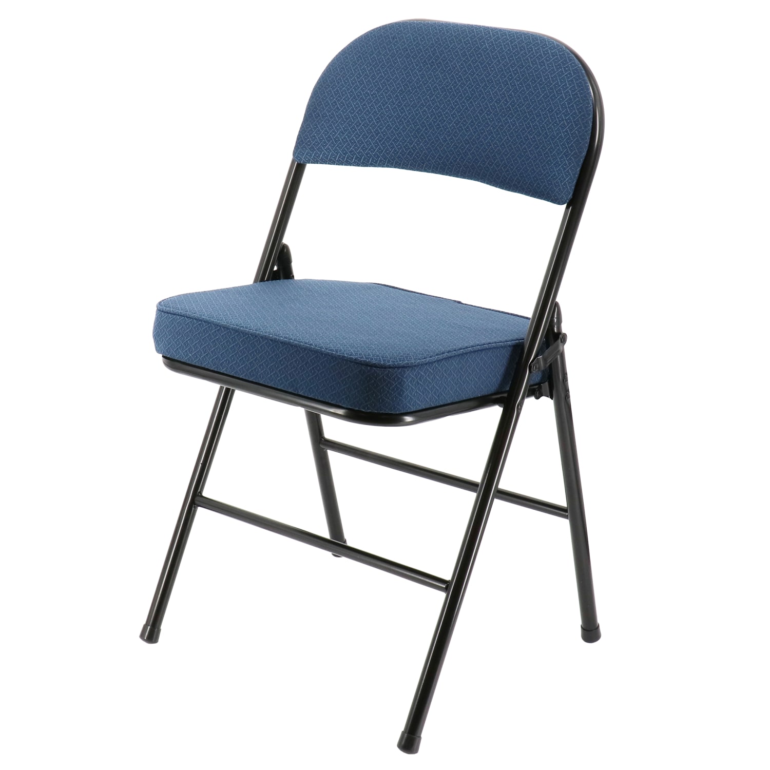 Elama Metal Folding Chairs With Padded Seats Dark BlueBlack Set Of 4 Chairs PopularChairscom
