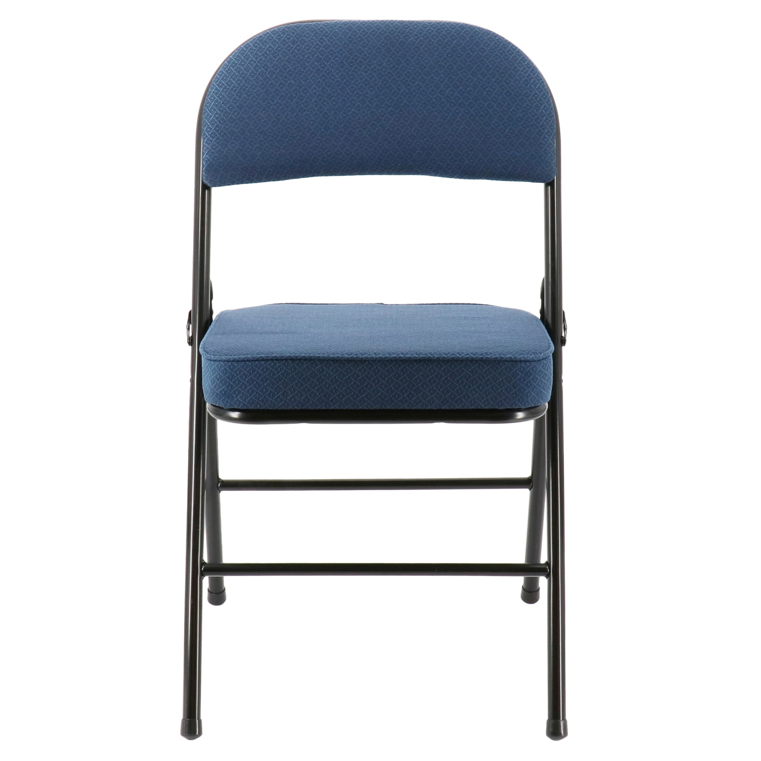 Elama Metal Folding Chairs With Padded Seats Dark BlueBlack Set Of 4 Chairs PopularChairscom