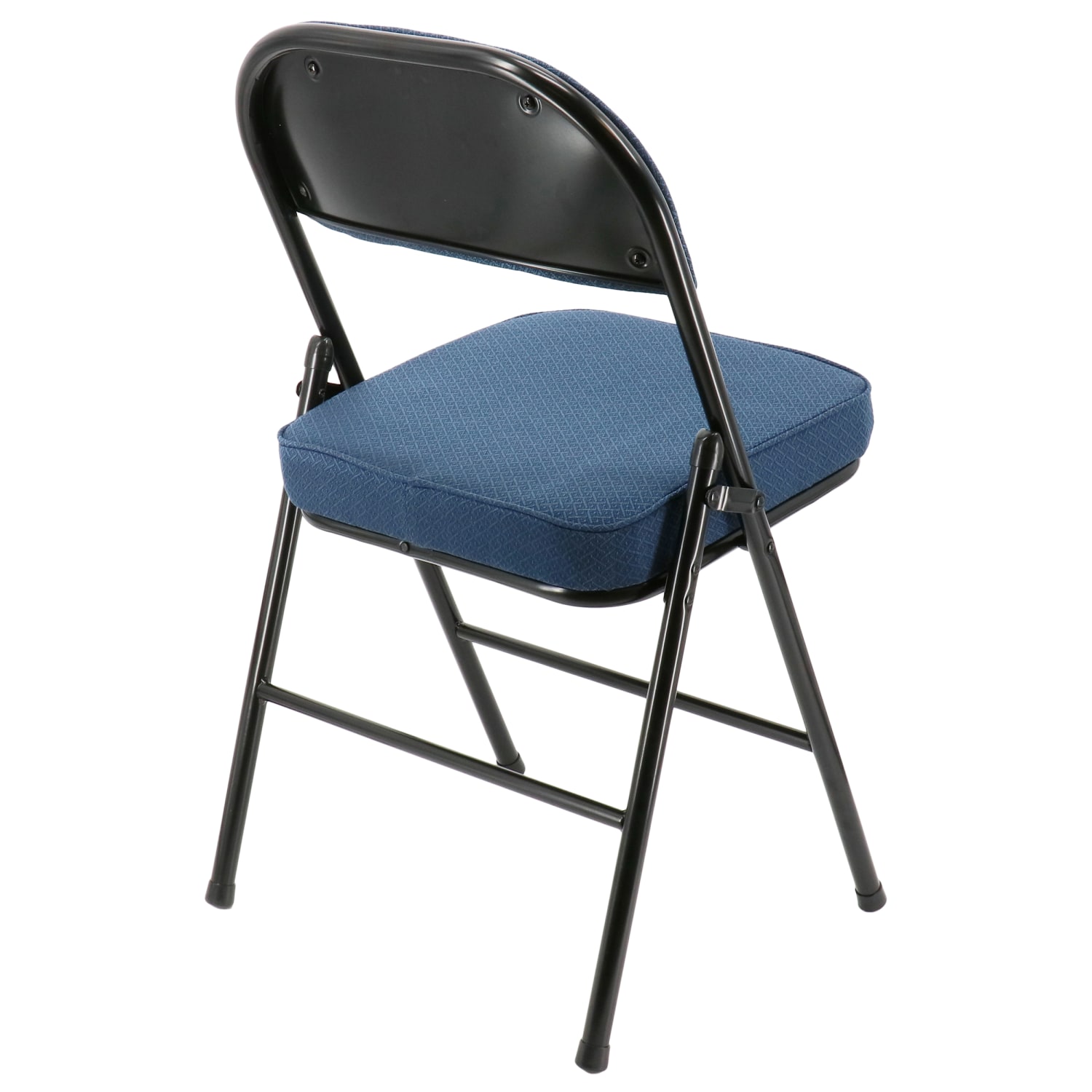 Elama Metal Folding Chairs With Padded Seats Dark BlueBlack Set Of 4 Chairs PopularChairscom