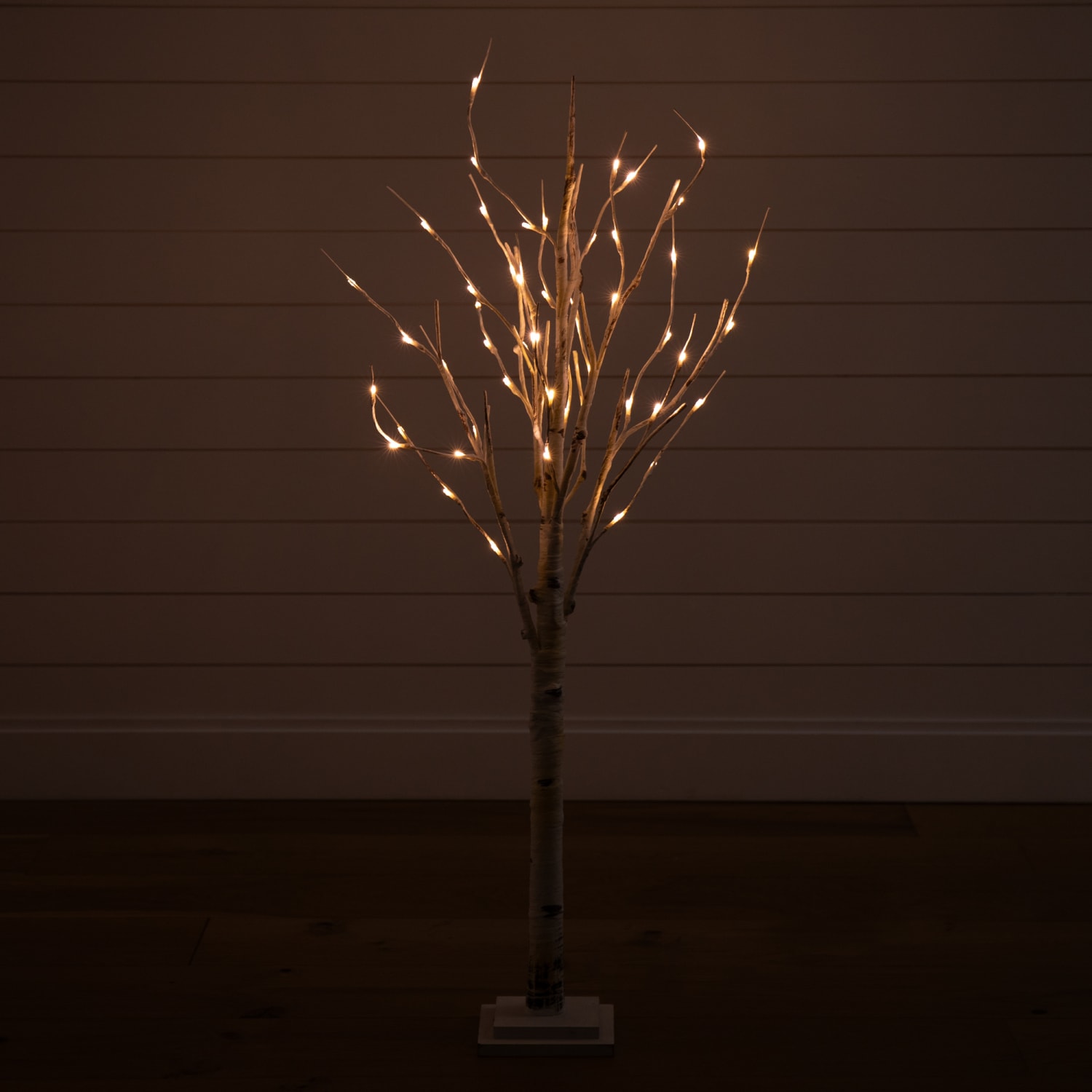 Nearly Natural Birch 48inH Artificial Christmas Tree With LED Lights, 48inH x 21inW x 21inD, White - Image 4
