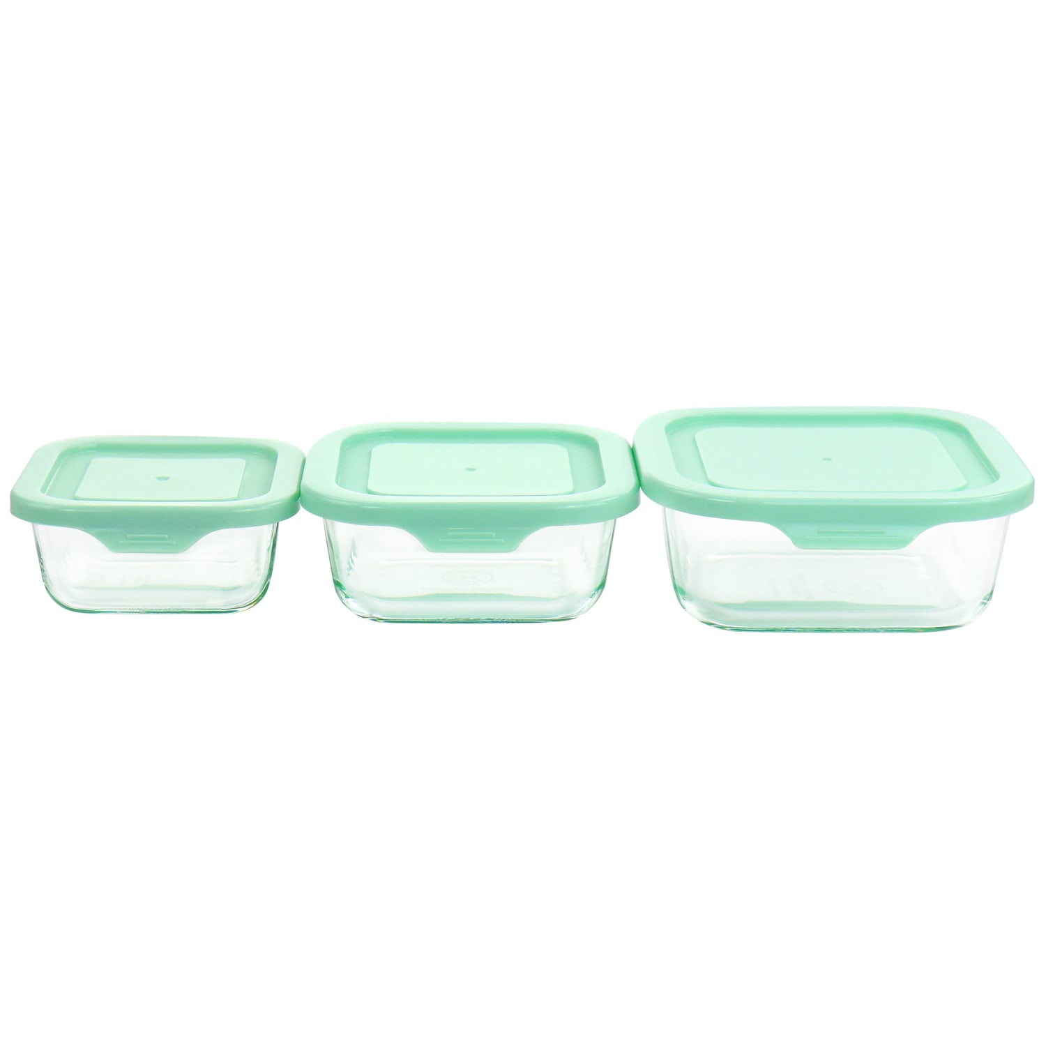 Martha Stewart 6-Piece Glass Storage Containers, 2-7/16inH x 6inW x 6-3/4inD, Mint - Image 3